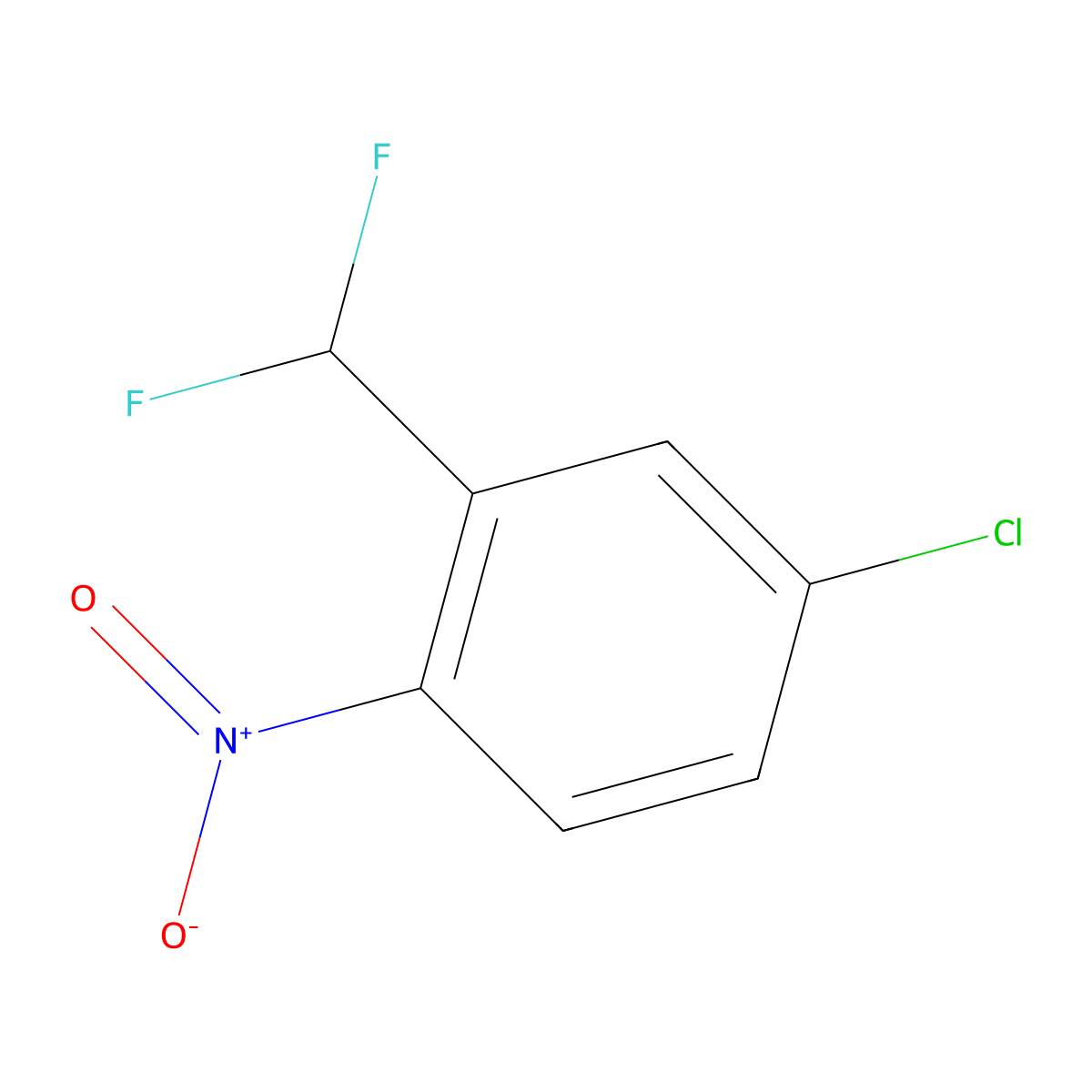 4-Chloro-2-(difluoromethyl)-1-nitrobenzene molecular structure, CAS 1221424-66-3