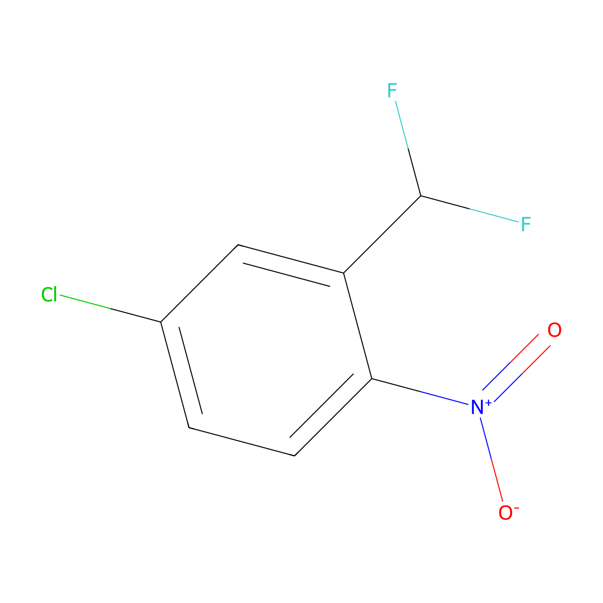 4-Chloro-2-(difluoromethyl)-1-nitrobenzene molecular structure, CAS 1221424-66-3