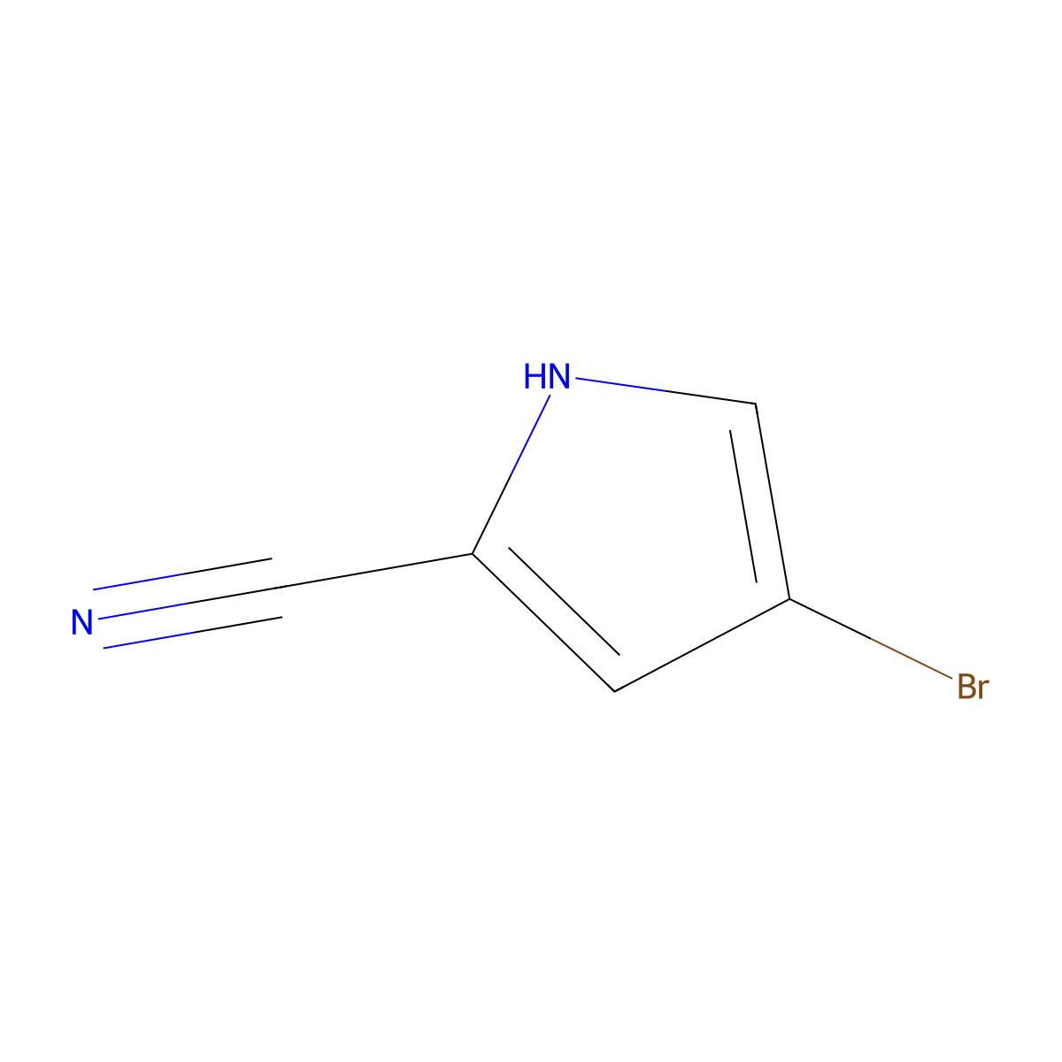 4-Bromo-1H-pyrrole-2-carbonitrile molecular structure, CAS 1221435-18-2