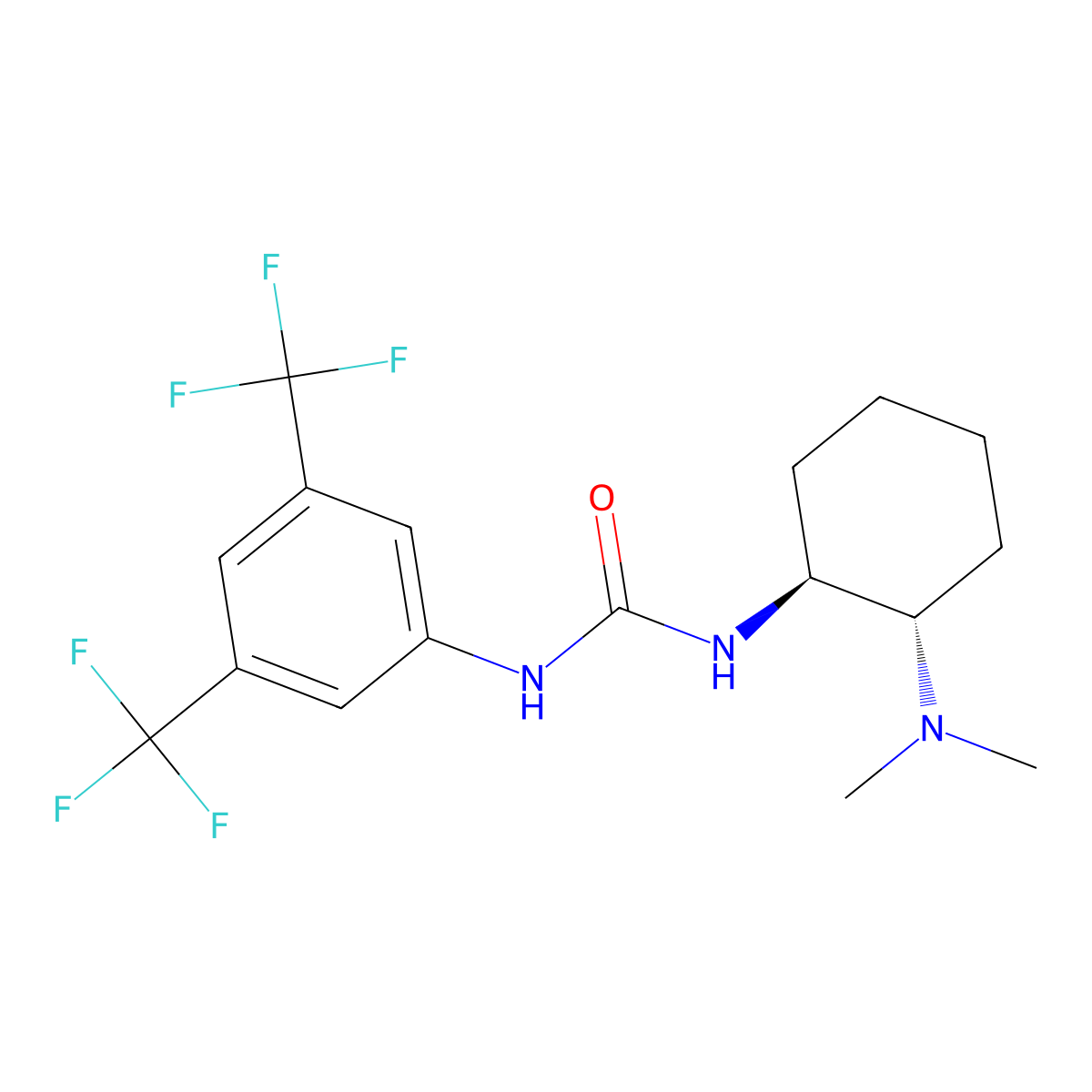 1-(3,5-Bis(trifluoromethyl)phenyl)-3-((1S,2S)-2-(dimethylamino)cyclohexyl)urea molecular structure, CAS 1221442-12-1