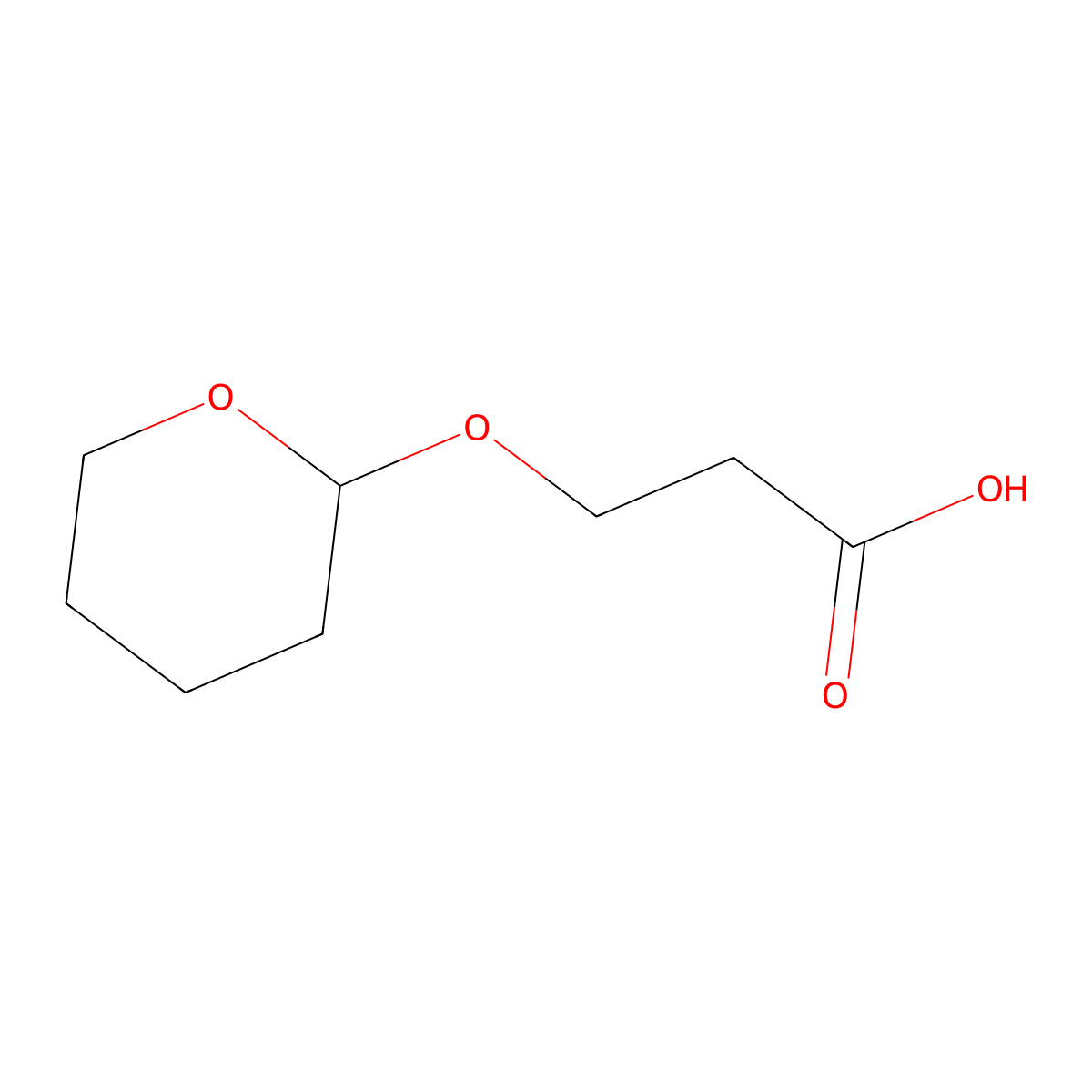 3-[(2-Tetrahydropyranyl)oxy]propanoic acid molecular structure, CAS 1221443-23-7