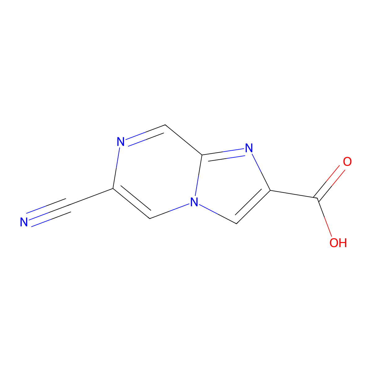 6-Cyanoimidazo[1,2-a]pyrazine-2-carboxylic acid molecular structure, CAS 1221447-88-6