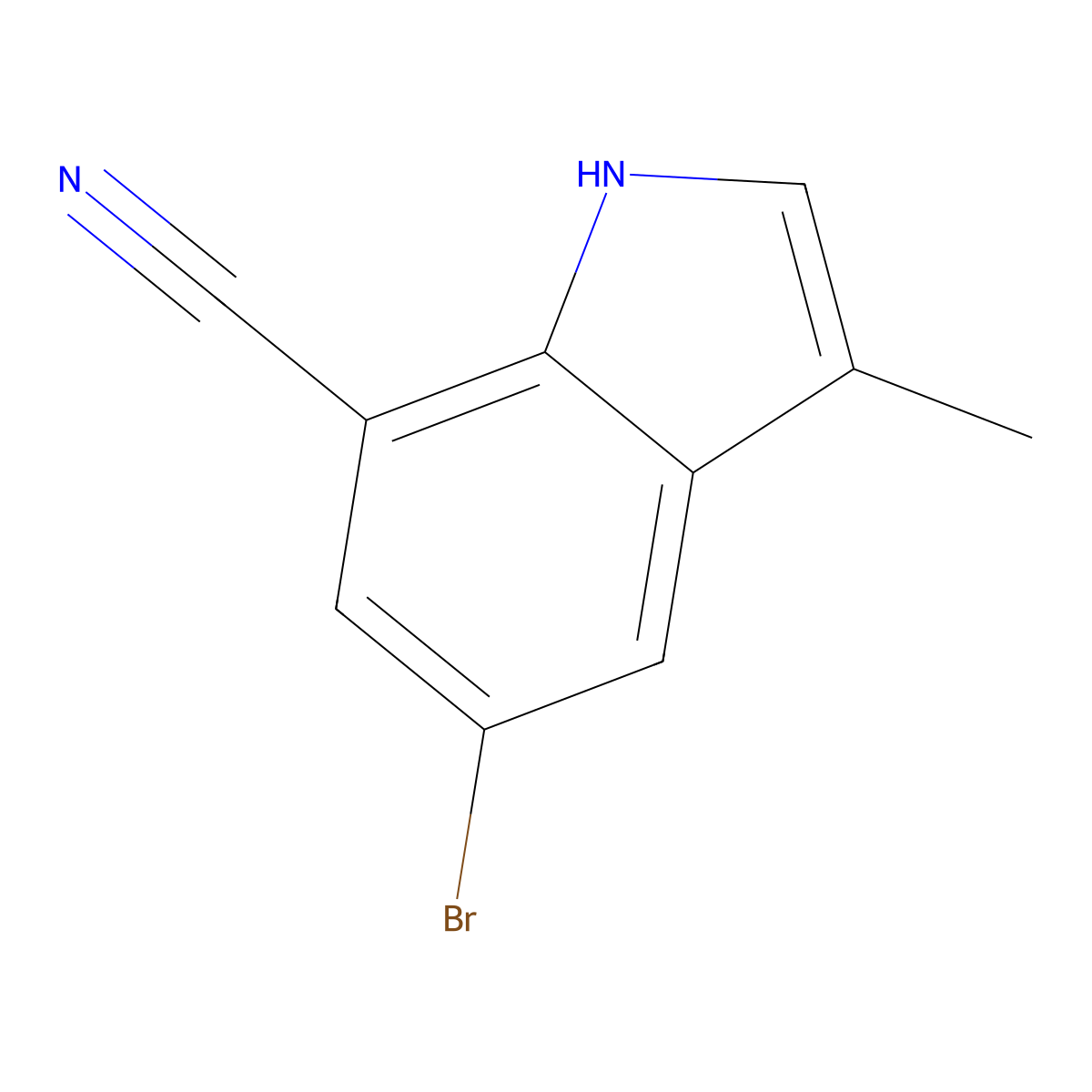 5-bromo-3-methyl-1H-indole-7-carbonitrile molecular structure, CAS 1221448-64-1