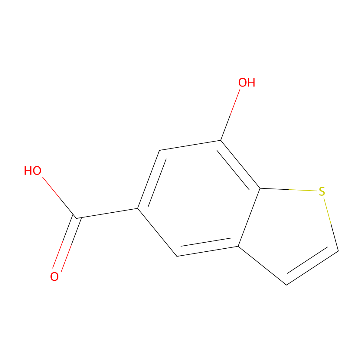 7-Hydroxy-1-benzothiophene-5-carboxylic acid molecular structure, CAS 1221448-81-2