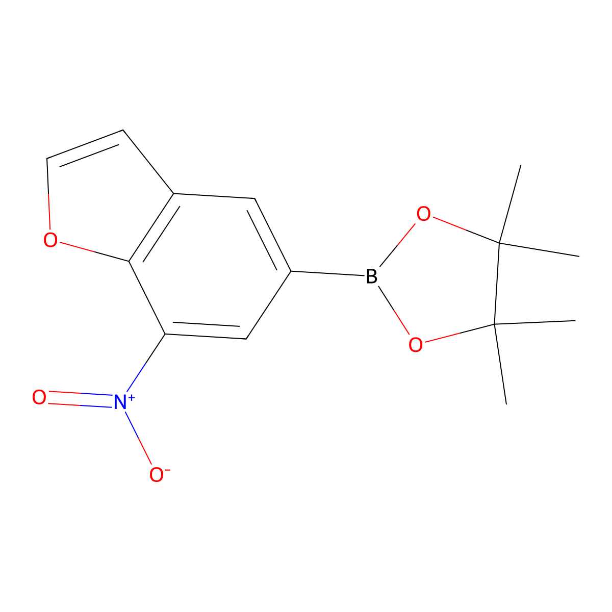 4,4,5,5-Tetramethyl-2-(7-nitrobenzofuran-5-yl)-1,3,2-dioxaborolane molecular structure, CAS 1221449-01-9