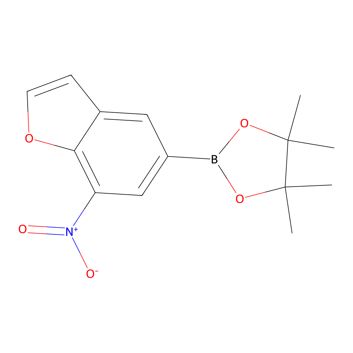 4,4,5,5-Tetramethyl-2-(7-nitrobenzofuran-5-yl)-1,3,2-dioxaborolane molecular structure, CAS 1221449-01-9