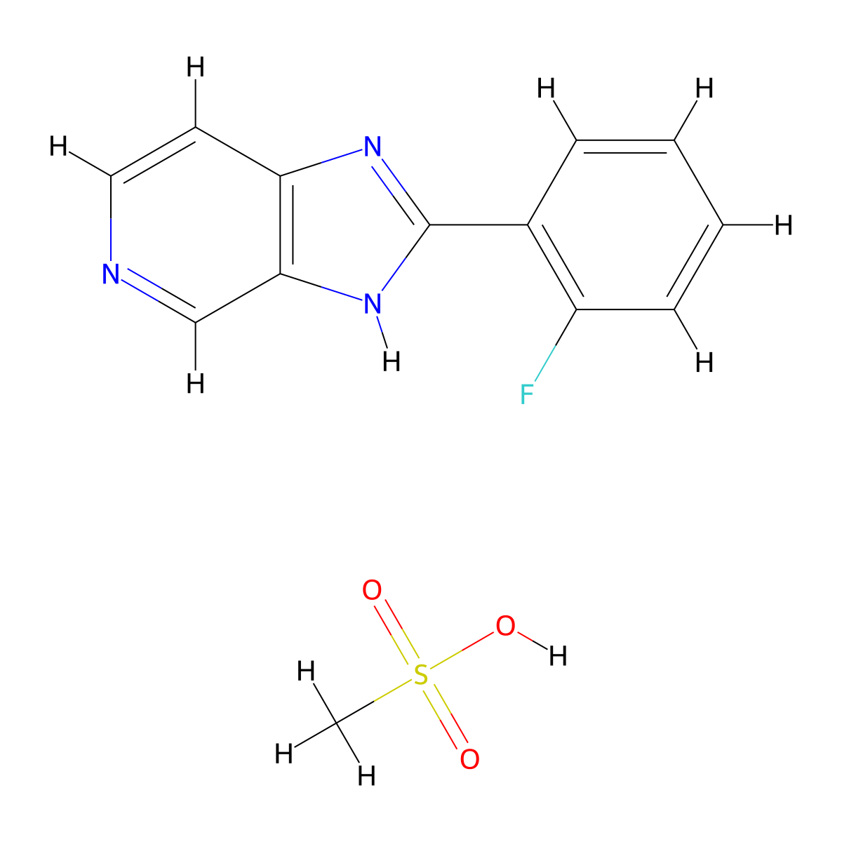 2-(2-Fluorophenyl)-3H-imidazo[4,5-c]pyridine methanesulfonate molecular structure, CAS 1221449-52-0