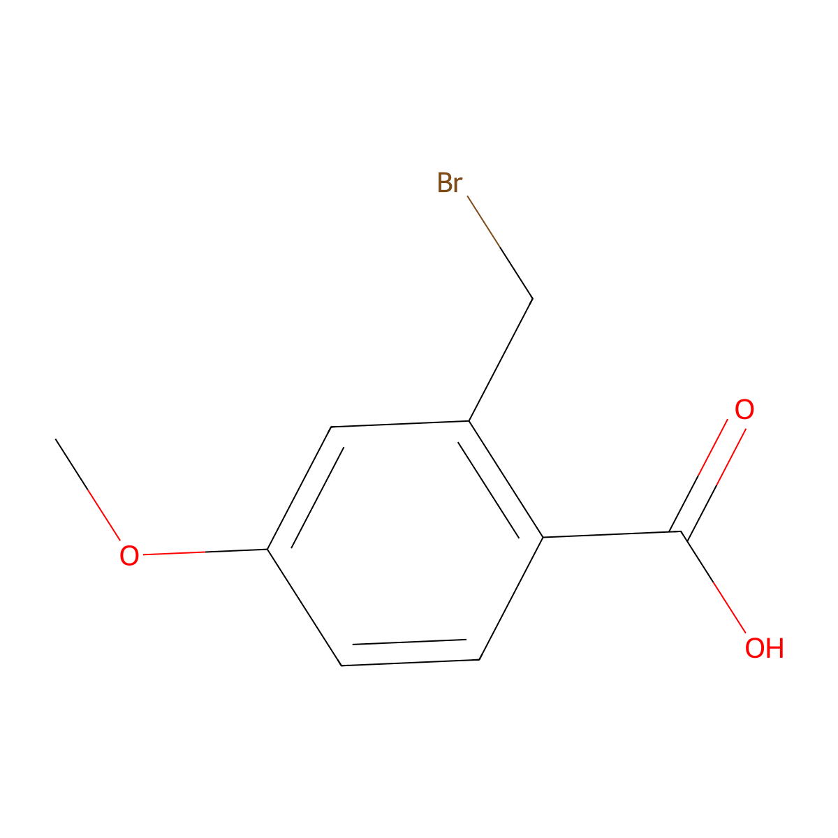 2-Bromomethyl-4-methoxybenzoic acid molecular structure, CAS 1221486-78-7