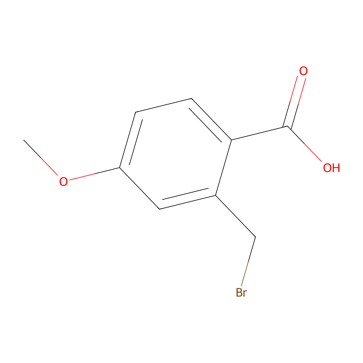 2-Bromomethyl-4-methoxybenzoic acid molecular structure, CAS 1221486-78-7
