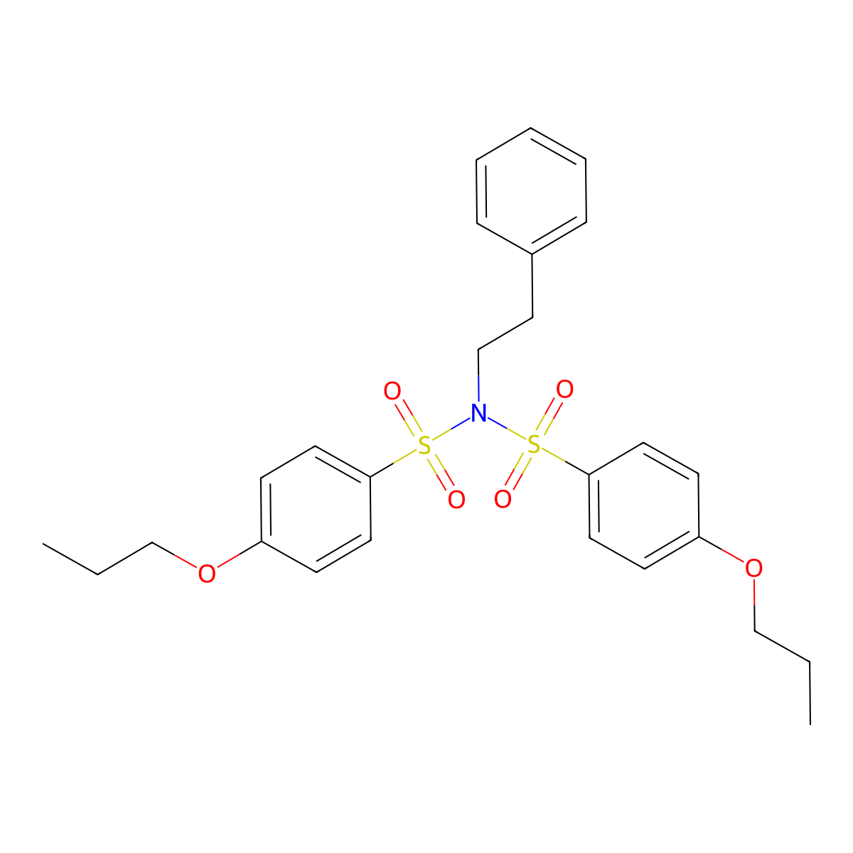N-(2-Phenylethyl)-4-propoxy-N-[(4-propoxyphenyl)sulfonyl]benzenesulfonamide molecular structure, CAS 122149-38-6