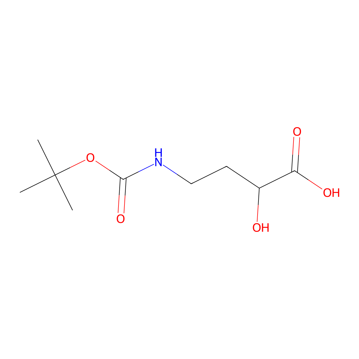 4-((Tert-butoxycarbonyl)amino)-2-hydroxybutanoic acid molecular structure, CAS 1221492-35-8