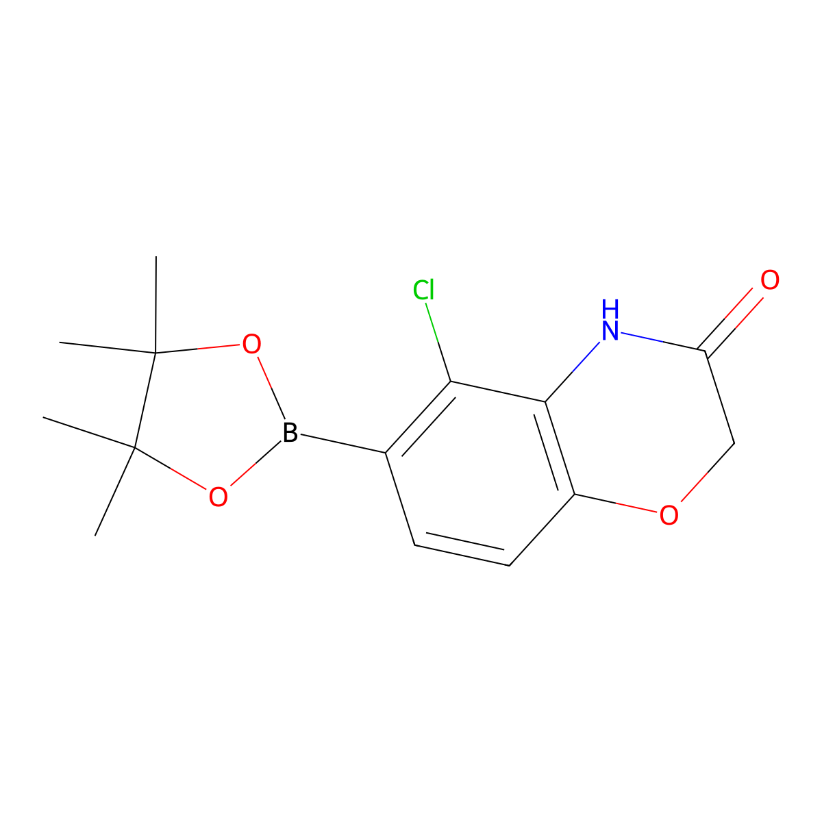 5-chloro-6-(4,4,5,5-tetramethyl-1,3,2-dioxaborolan-2-yl)-2H-1,4-benzoxazin-3(4H)-one molecular structure, CAS 1221496-99-6
