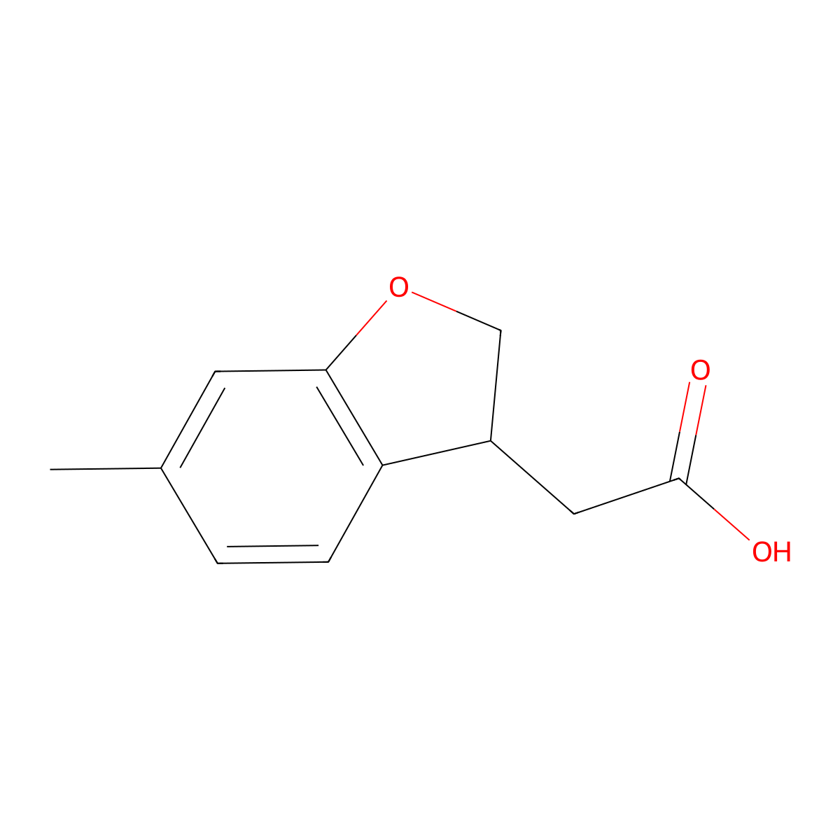 6-Methyl-2,3-dihydrobenzofuran-3-acetic acid molecular structure, CAS 1221498-01-6