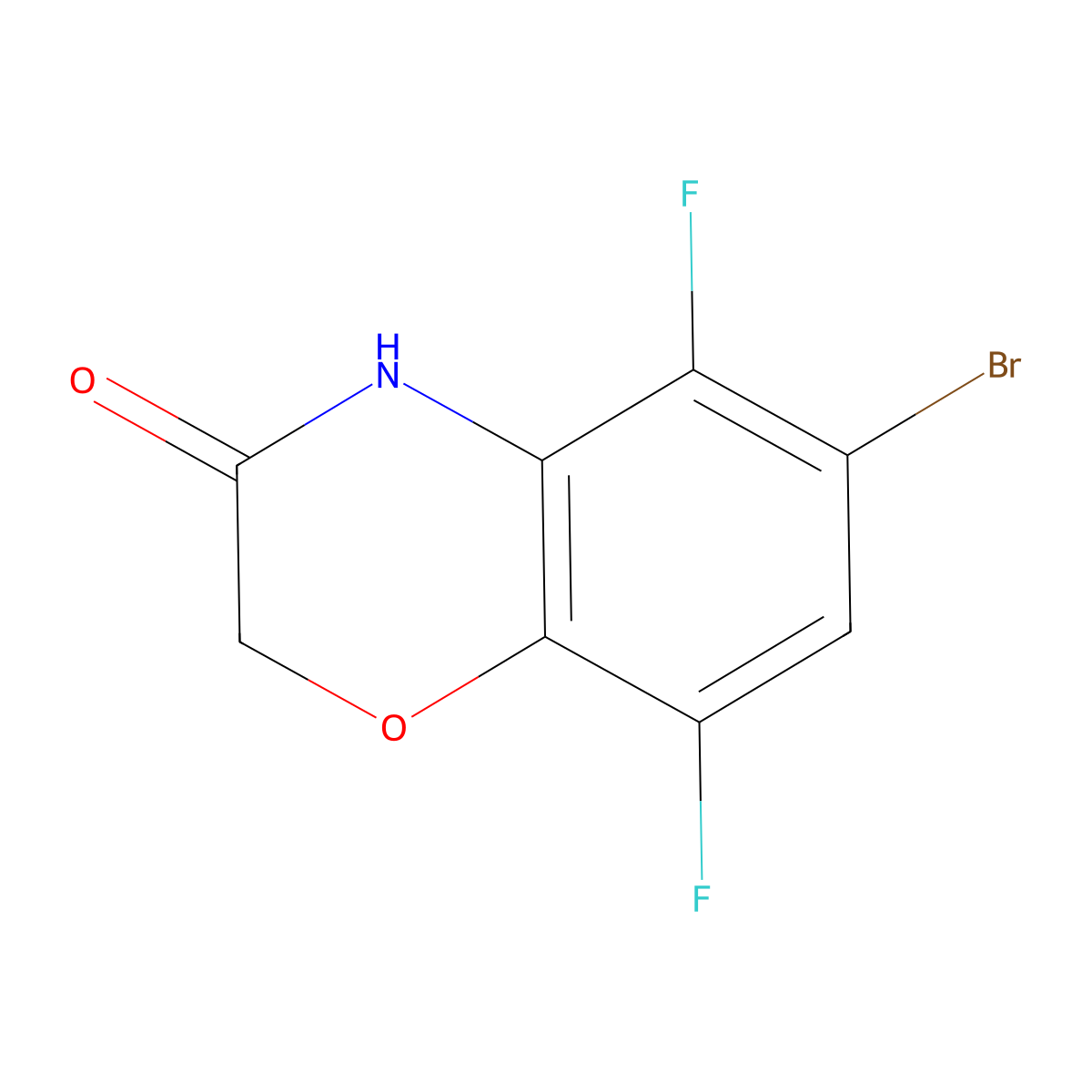 6-Bromo-5,8-difluoro-2H-benzo[b][1,4]oxazin-3(4H)-one molecular structure, CAS 1221502-86-8