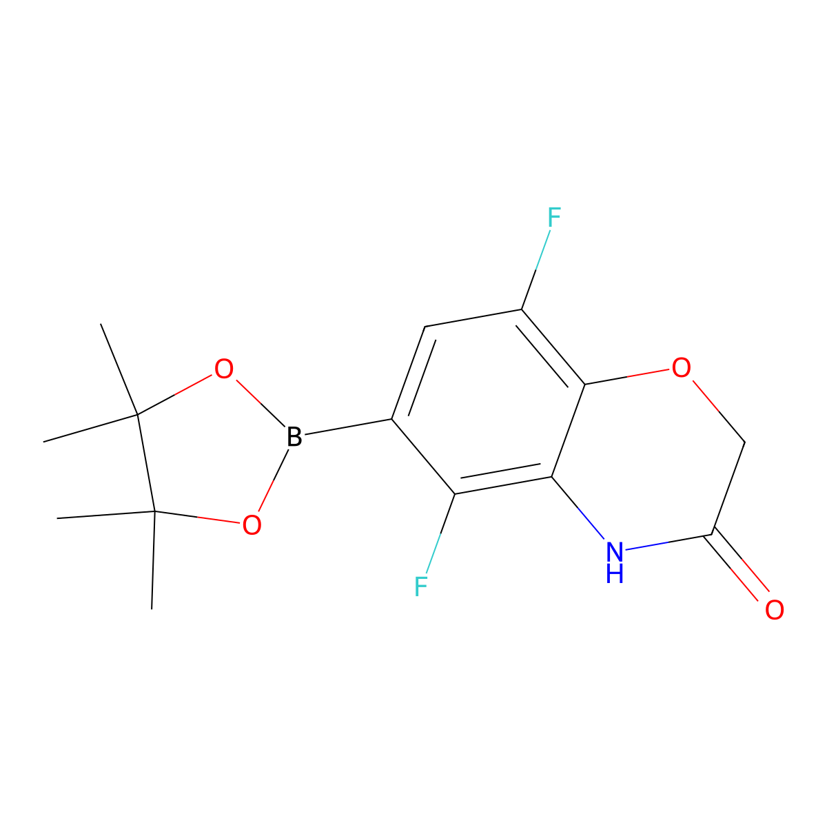5,8-Difluoro-3-oxo-3,4-dihydro-2H-benzo[b][1,4]oxazine-6-boronic Acid Pinacol Ester molecular structure, CAS 1221502-87-9