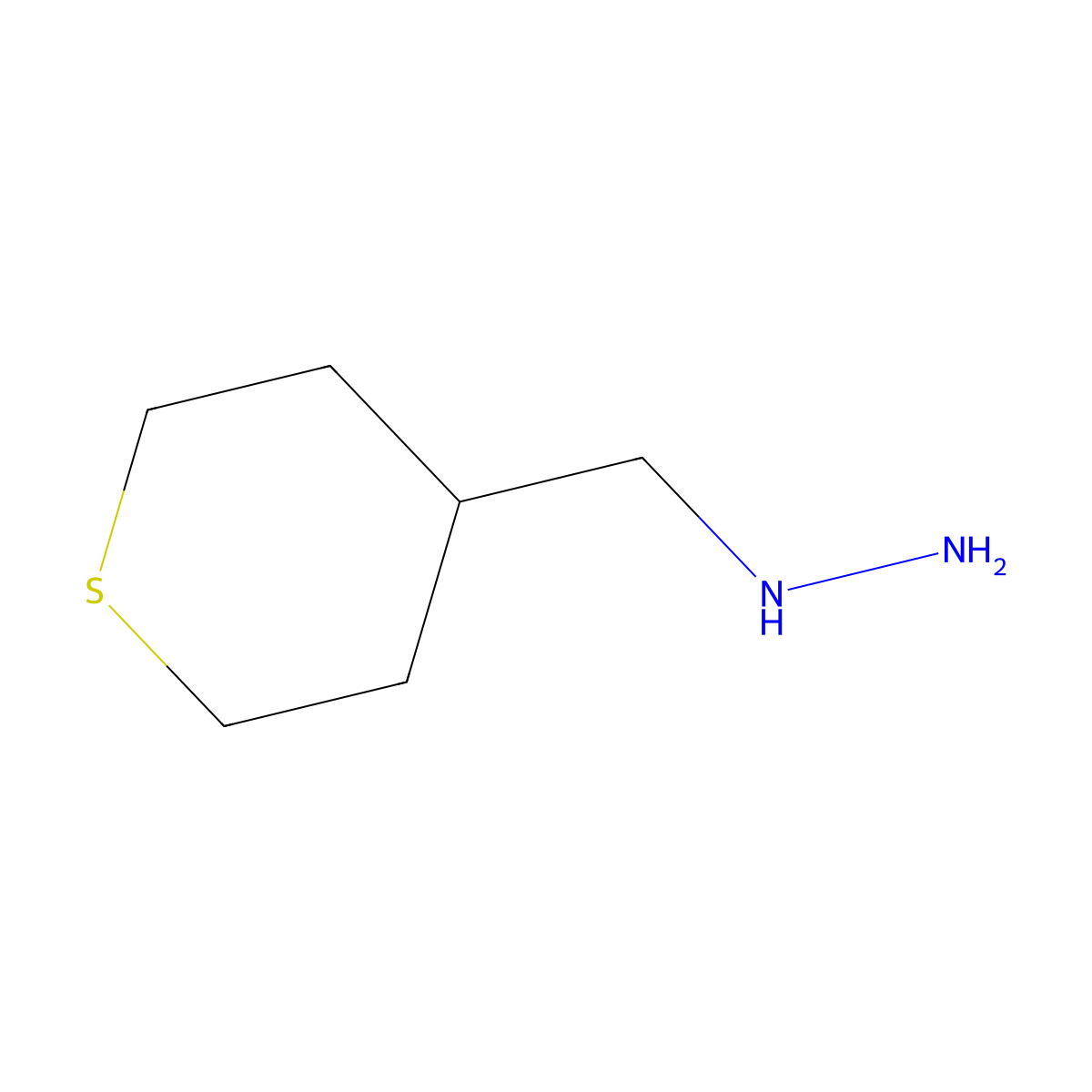 Hydrazine, [(tetrahydro-2H-thiopyran-4-yl)methyl]- molecular structure, CAS 1221504-15-9