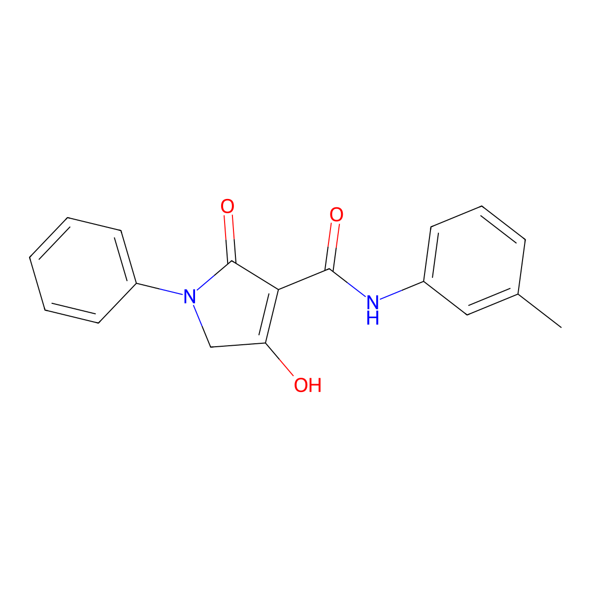 4-Hydroxy-2-oxo-1-phenyl-N-(m-tolyl)-2,5-dihydro-1H-pyrrole-3-carboxamide molecular structure, CAS 1221504-64-8