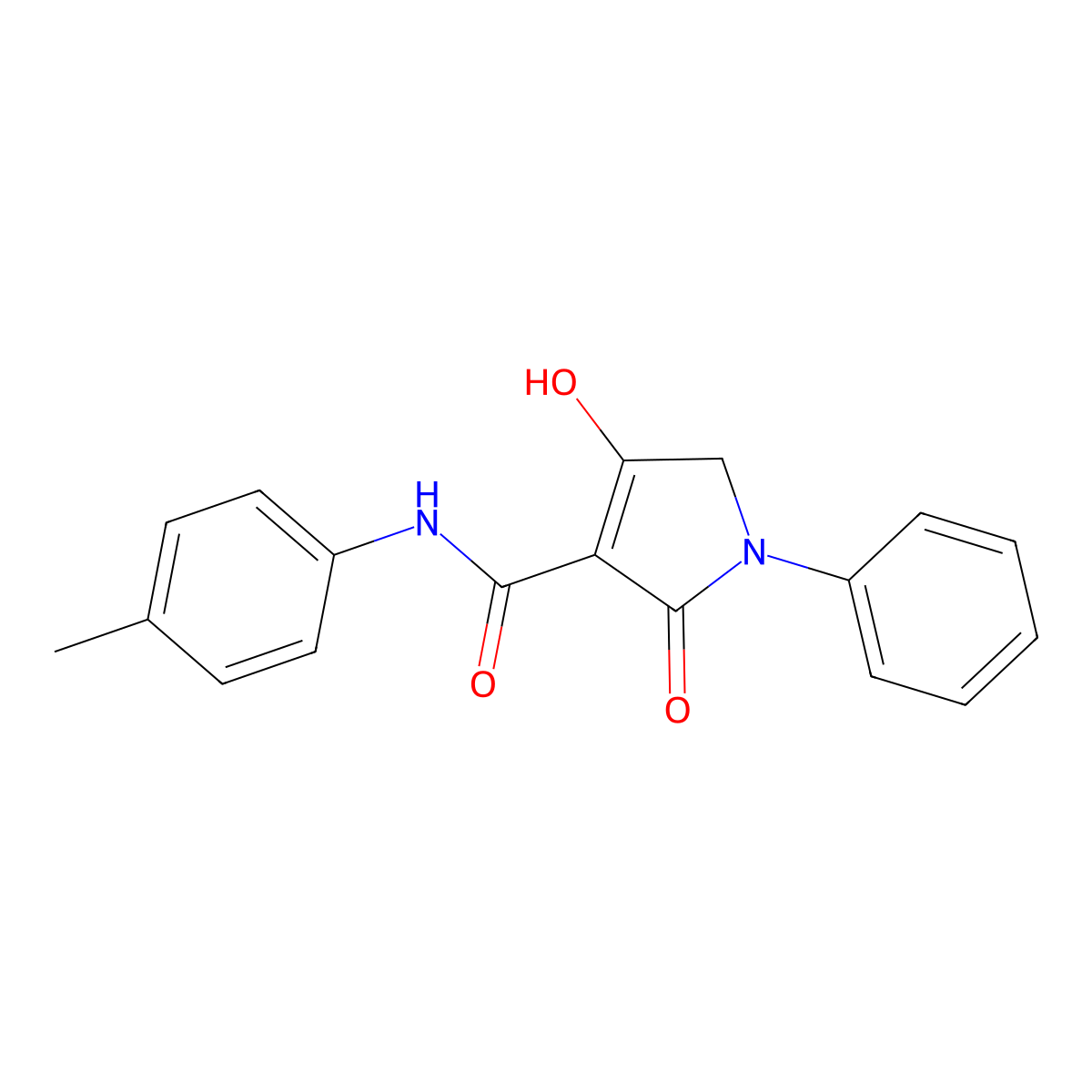 4-Hydroxy-2-oxo-1-phenyl-N-(p-tolyl)-2,5-dihydro-1H-pyrrole-3-carboxamide molecular structure, CAS 1221504-65-9