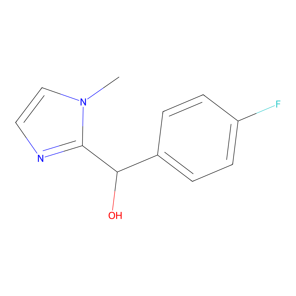 (4-Fluorophenyl)(1-methyl-1H-imidazol-2-YL)methanol molecular structure, CAS 122155-26-4