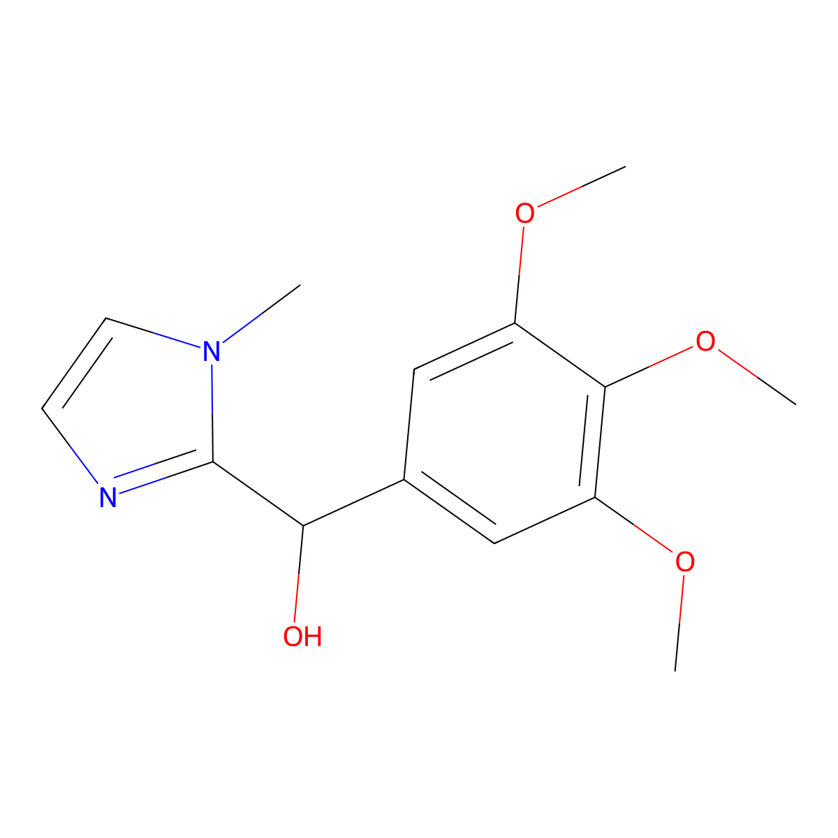 (1-methyl-1H-imidazol-2-yl)(3,4,5-trimethoxyphenyl)methanol molecular structure, CAS 122155-29-7