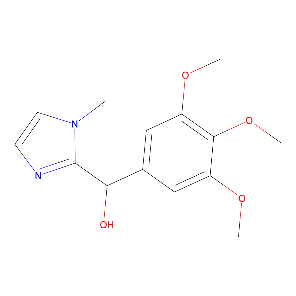 (1-methyl-1H-imidazol-2-yl)(3,4,5-trimethoxyphenyl)methanol molecular structure, CAS 122155-29-7