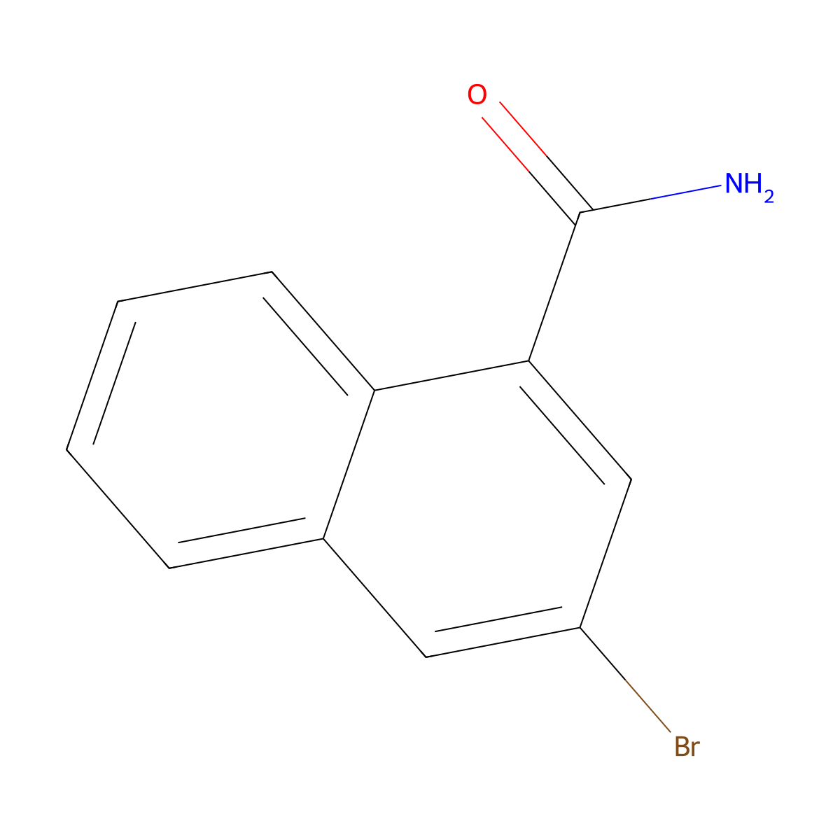 3-Bromonaphthalene-1-carboxamide molecular structure, CAS 1221565-61-2
