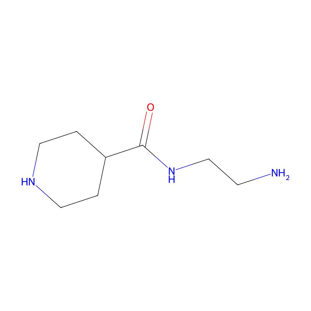 N-(2-aminoethyl)piperidine-4-carboxamide molecular structure, CAS 1221567-06-1