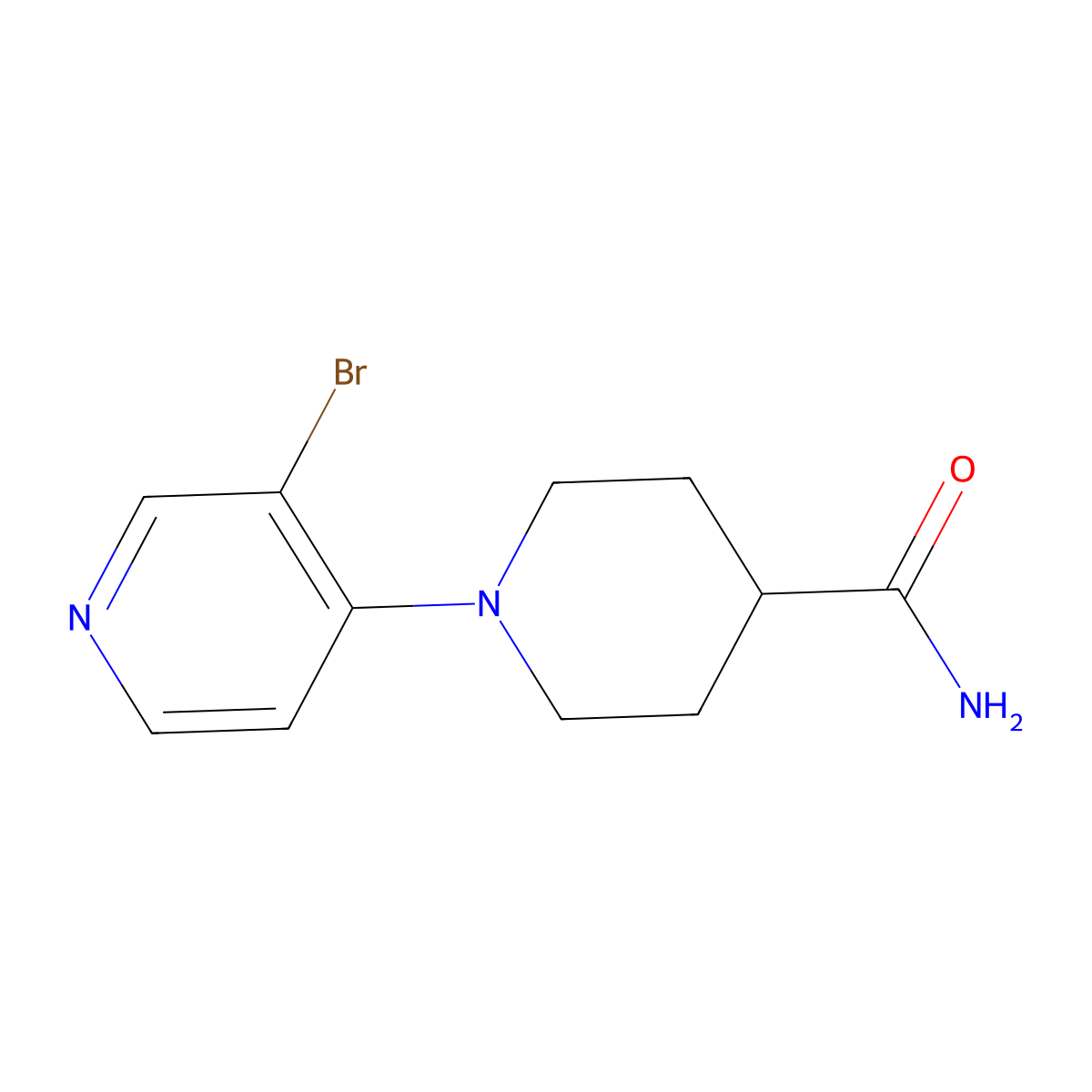 1-(3-Bromopyridin-4-yl)piperidine-4-carboxamide molecular structure, CAS 1221567-55-0