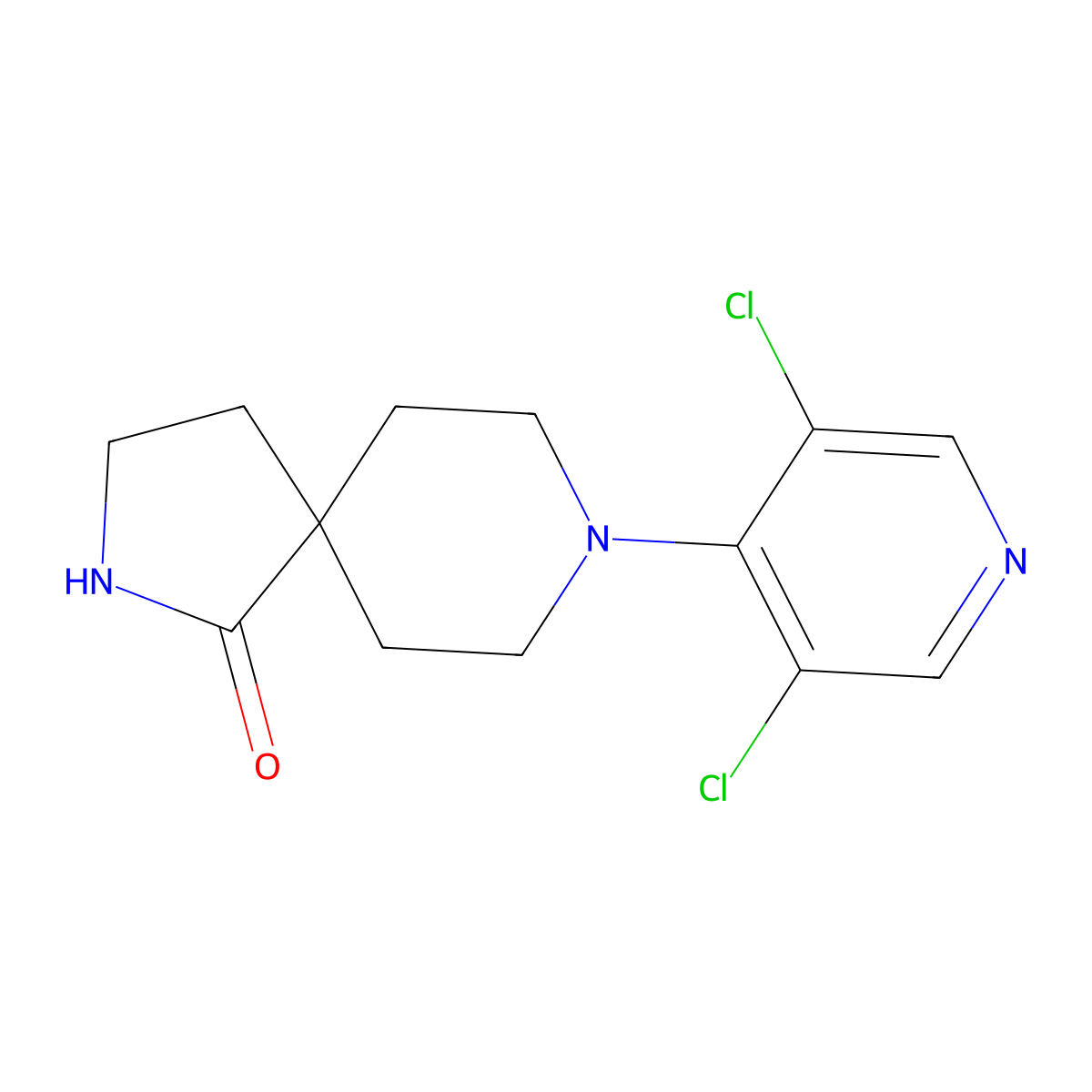 8-(3,5-Dichloropyridin-4-yl)-2,8-diazaspiro[4.5]decan-1-one molecular structure, CAS 1221567-78-7