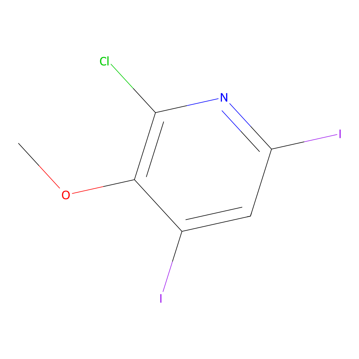 2-Chloro-4,6-diiodo-3-methoxypyridine molecular structure, CAS 1221572-27-5
