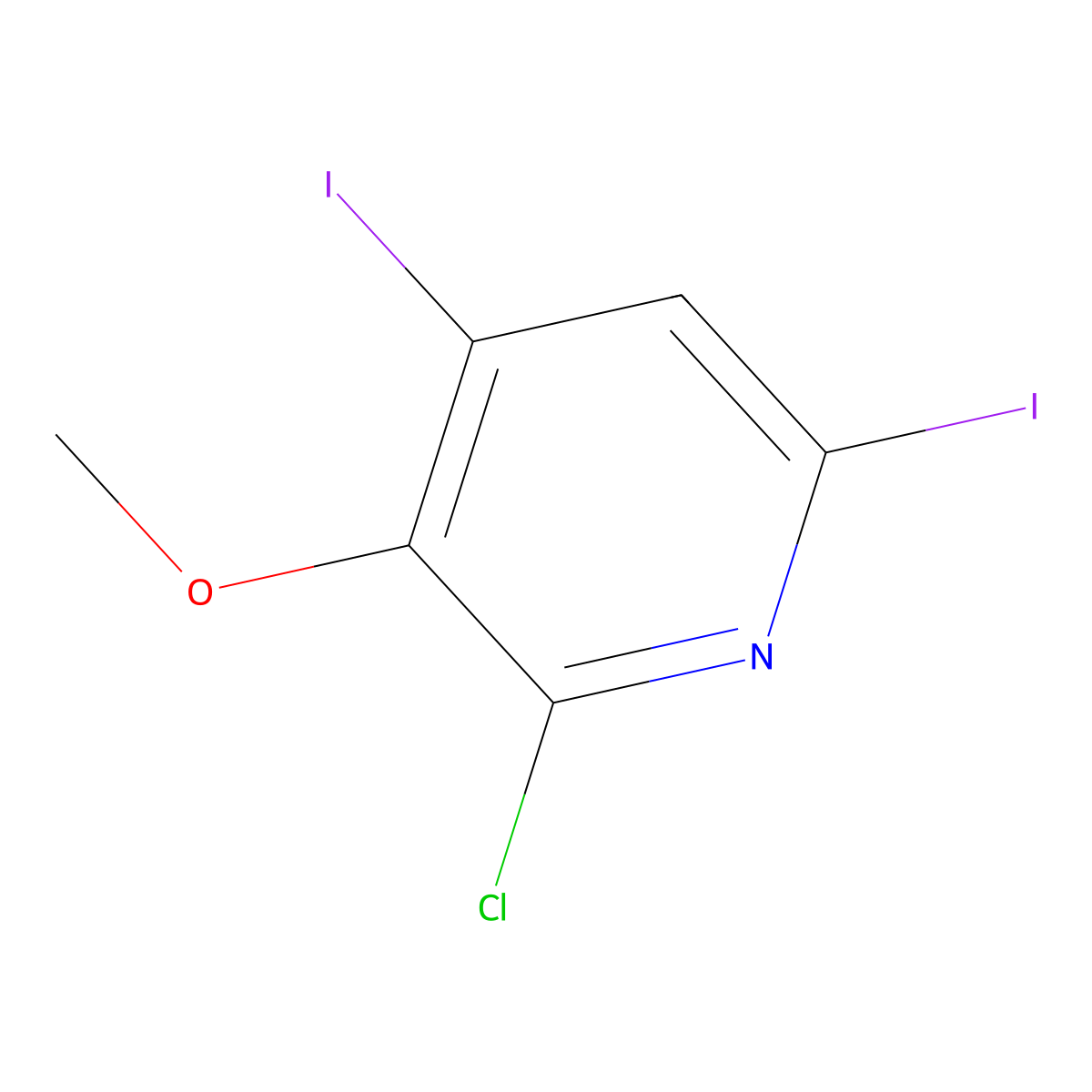 2-Chloro-4,6-diiodo-3-methoxypyridine molecular structure, CAS 1221572-27-5