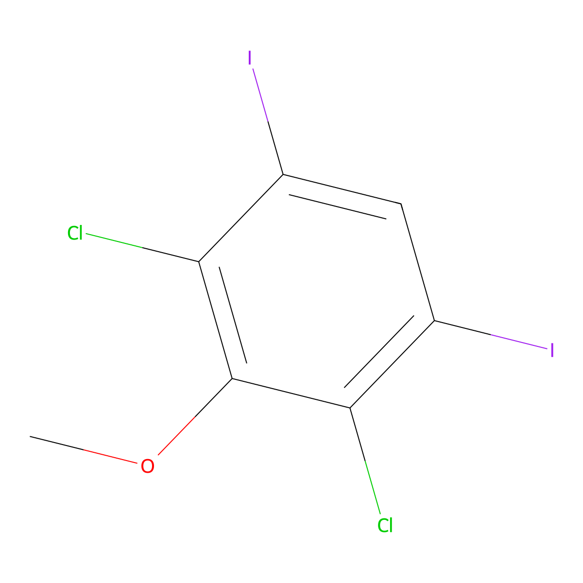 2,4-Dichloro-1,5-diiodo-3-methoxybenzene molecular structure, CAS 1221589-80-5