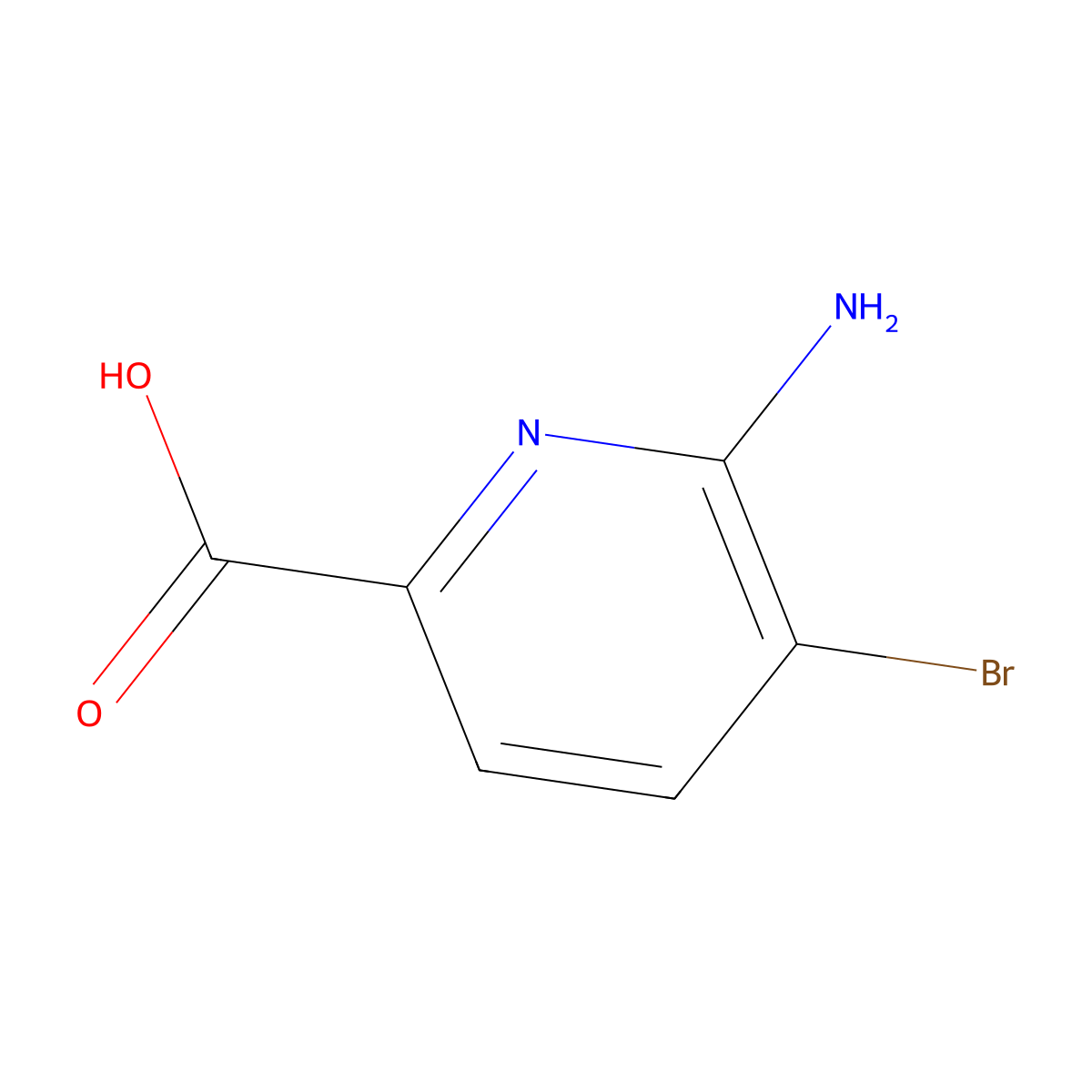 6-Amino-5-bromopyridine-2-carboxylic acid molecular structure, CAS 1221629-04-4