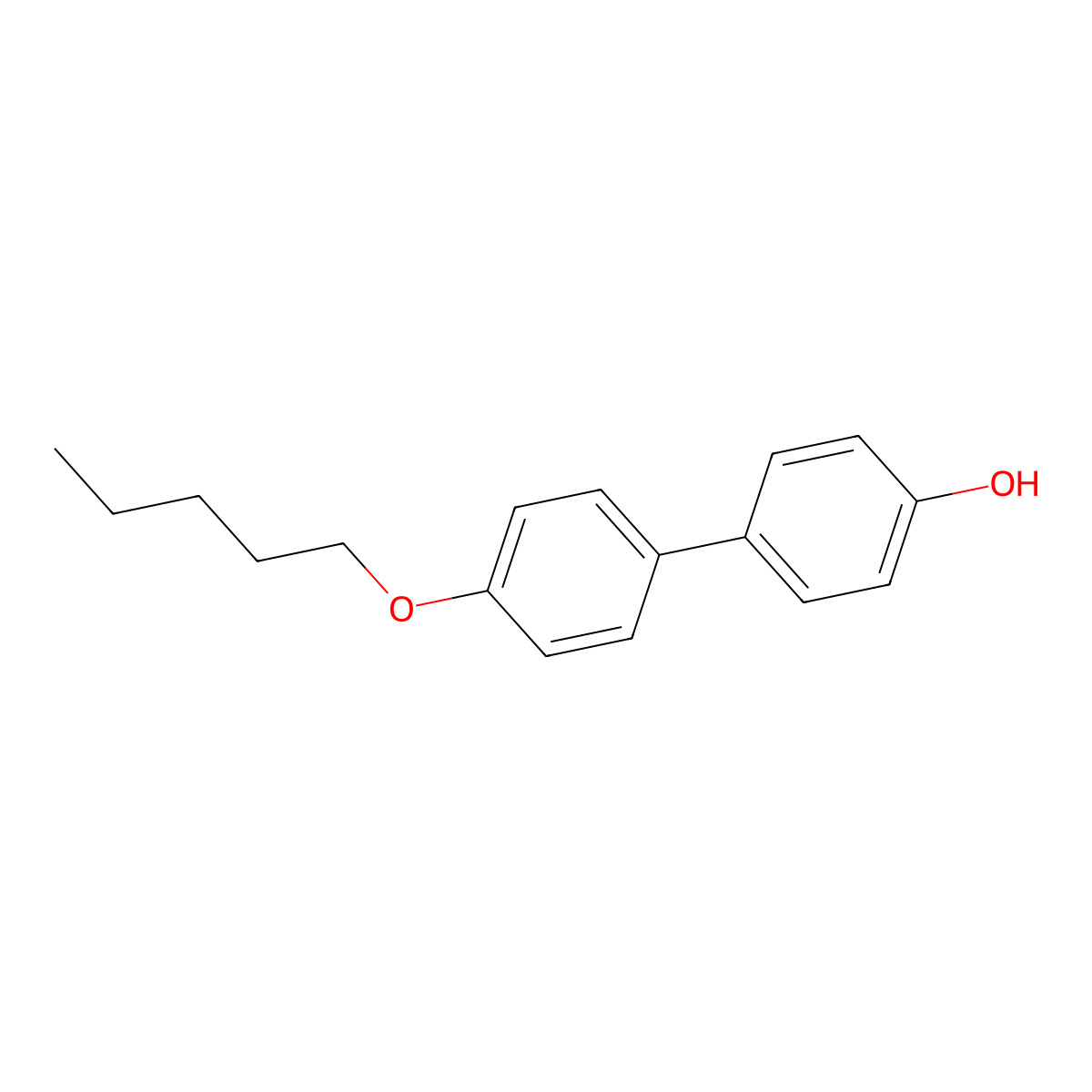 [1,1'-Biphenyl]-4-ol, 4'-(pentyloxy)- molecular structure, CAS 122163-84-2