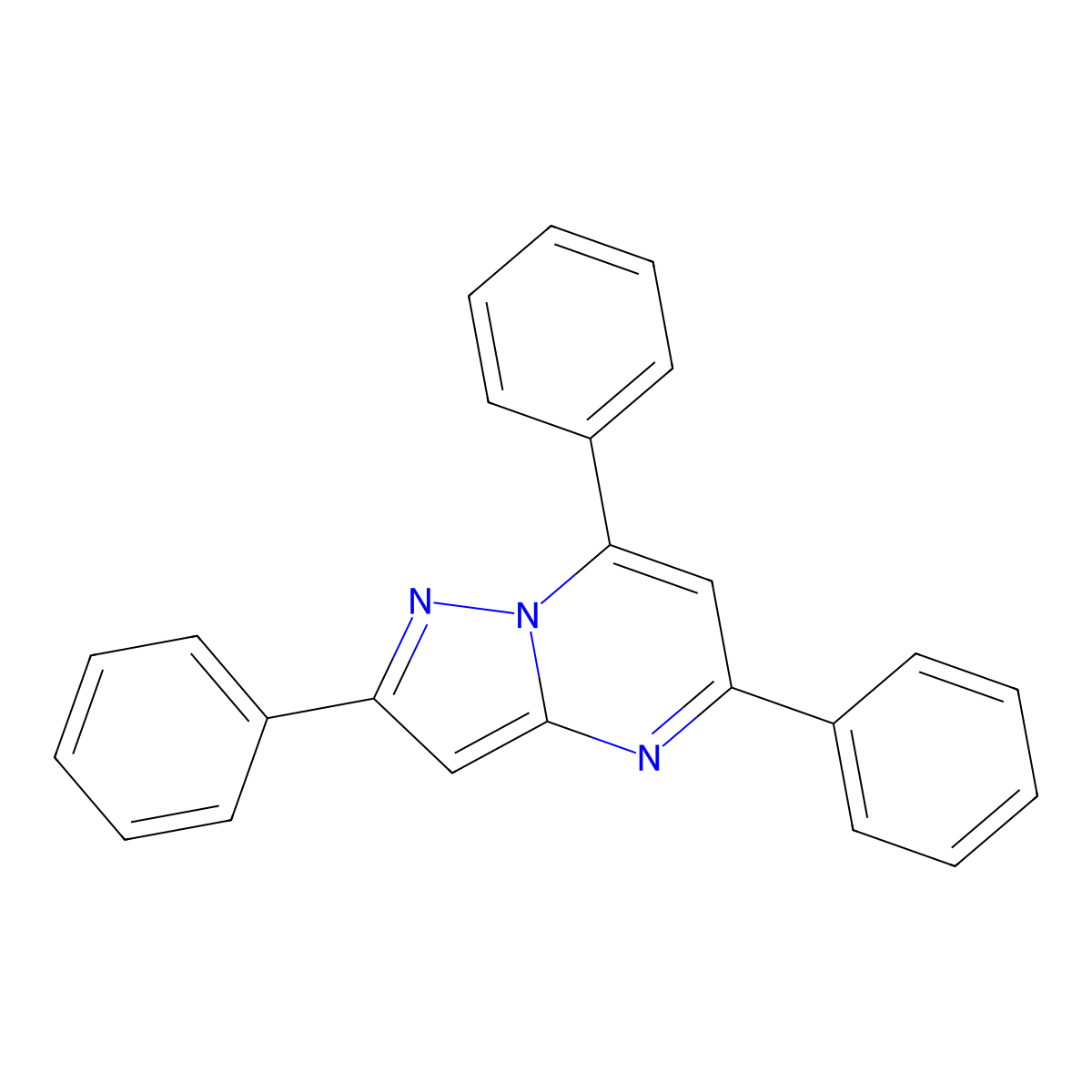 2,5,7-Triphenylpyrazolo[1,5-a]pyrimidine molecular structure, CAS 122164-23-2