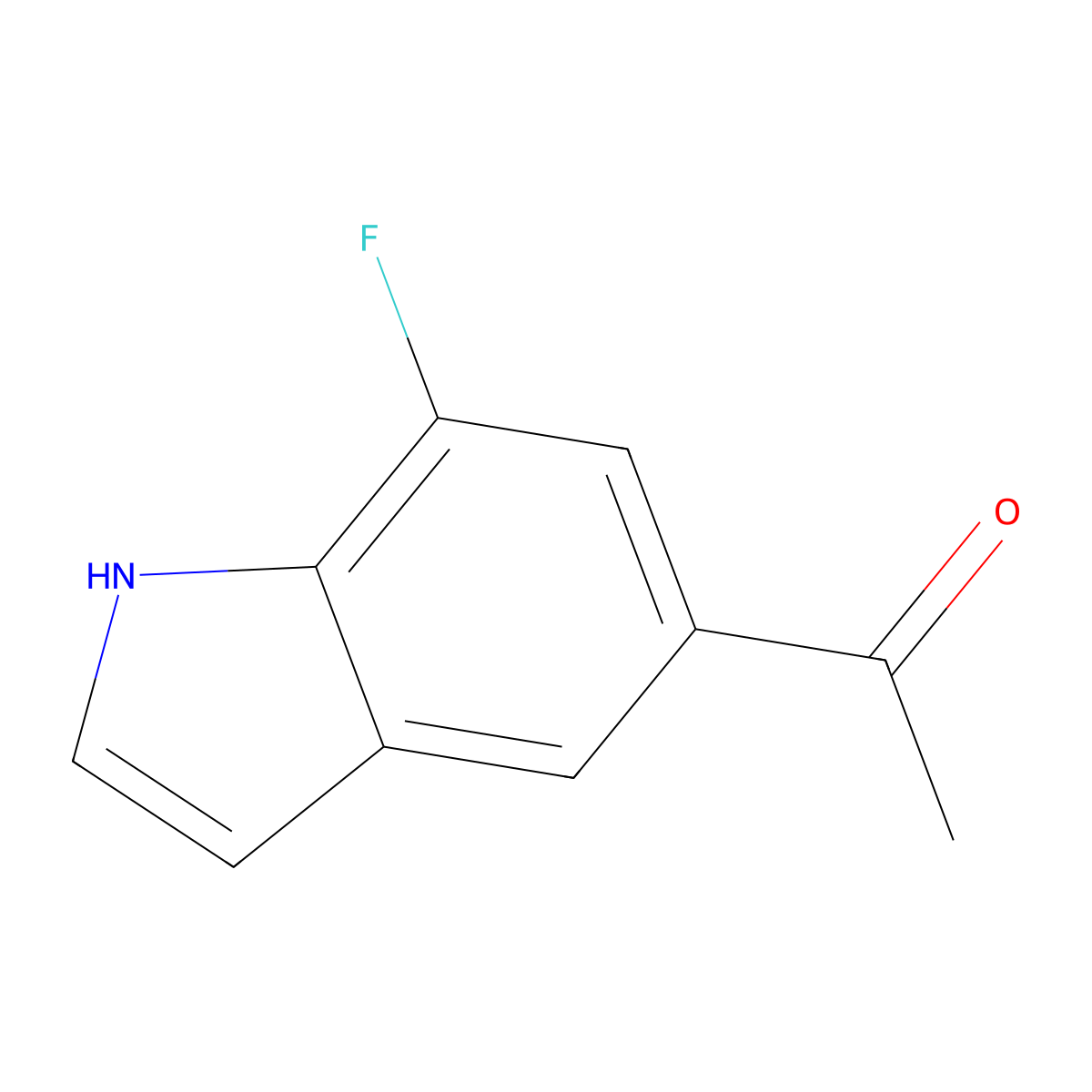 1-(7-fluoro-1H-indol-5-yl)ethan-1-one molecular structure, CAS 1221684-43-0