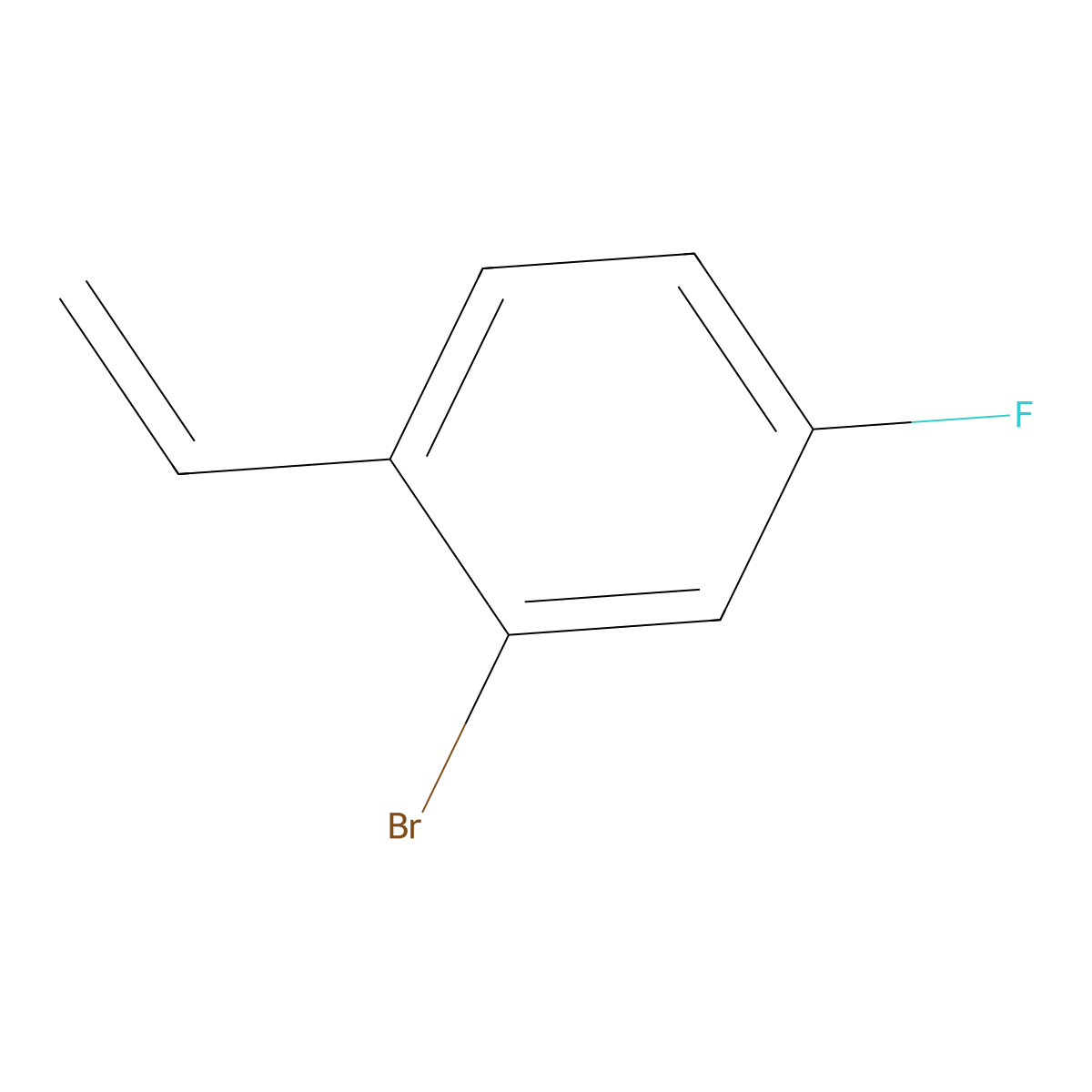 2-Bromo-4-fluorostyrene molecular structure, CAS 1221684-51-0
