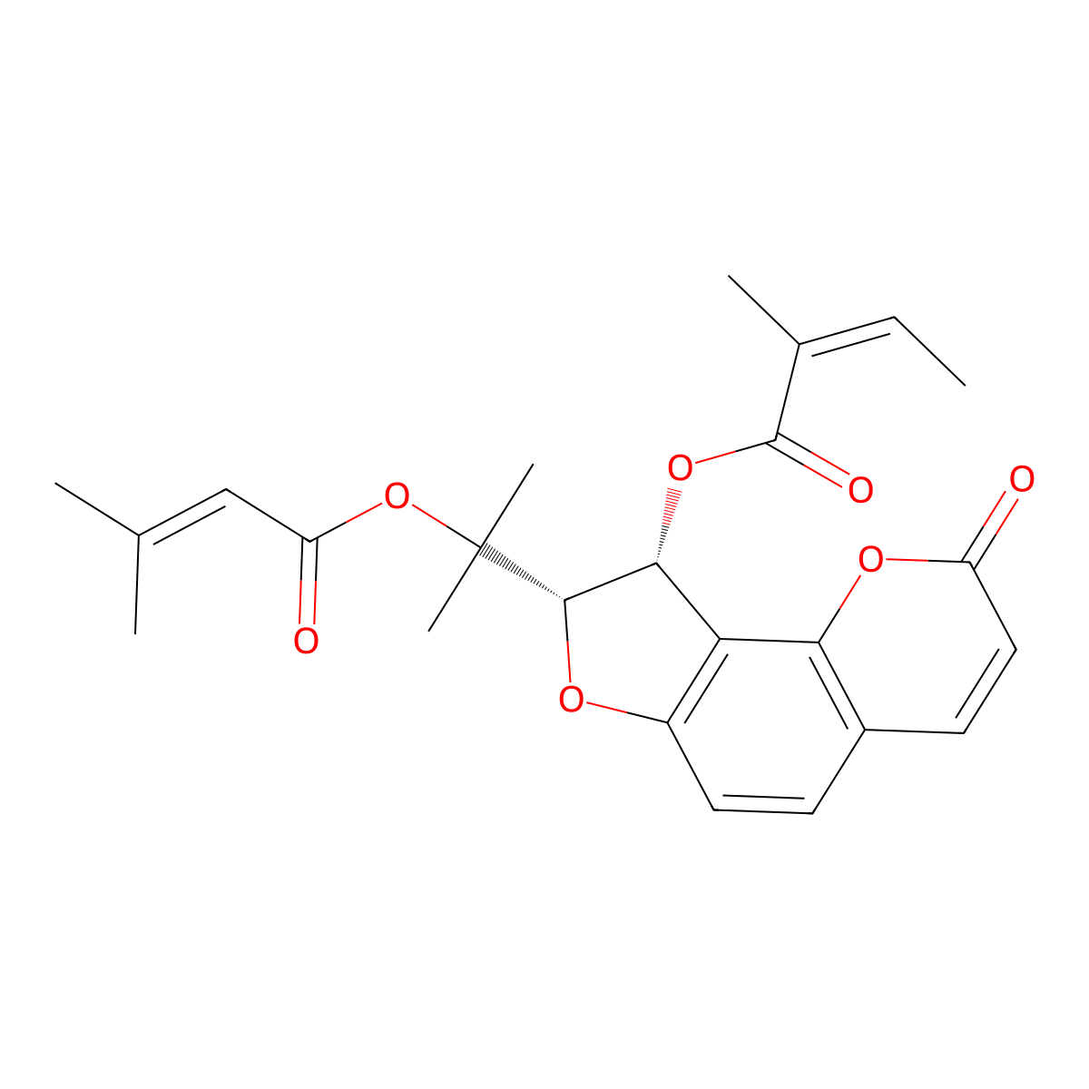 3'-Angeloyloxy-4'-senecioyloxy-2',3'-dihydrooroselol molecular structure, CAS 1221686-60-7