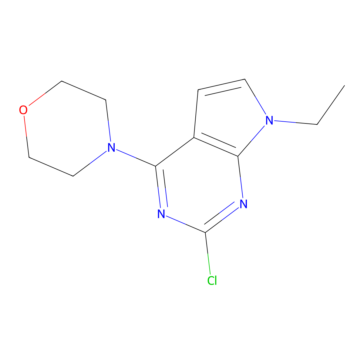 4-(2-Chloro-7-ethyl-7H-pyrrolo[2,3-d]pyrimidin-4-yl)morpholine molecular structure, CAS 1221688-88-5