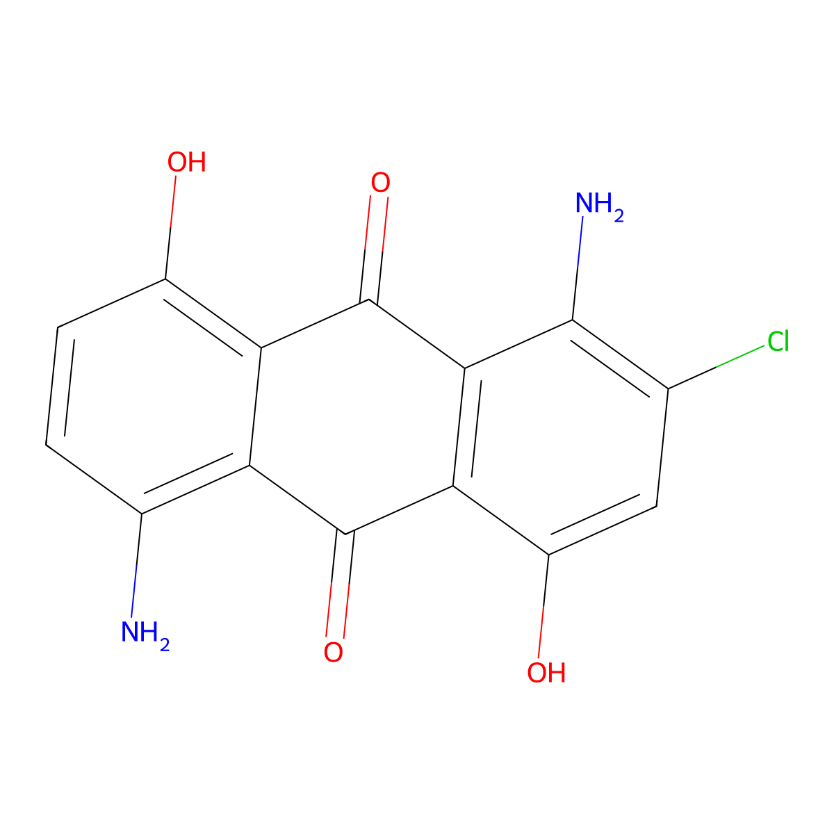 9,10-Anthracenedione, 1,5-diaminochloro-4,8-dihydroxy- molecular structure, CAS 12217-79-7