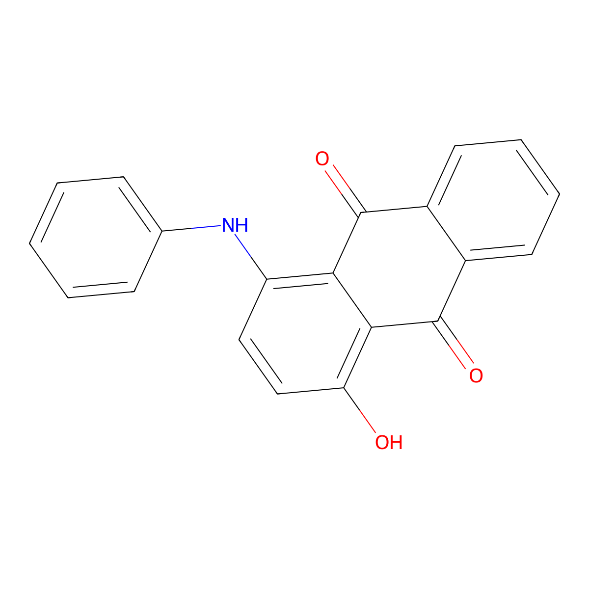 1-Hydroxy-4-anilinoanthraquinone molecular structure, CAS 12217-94-6
