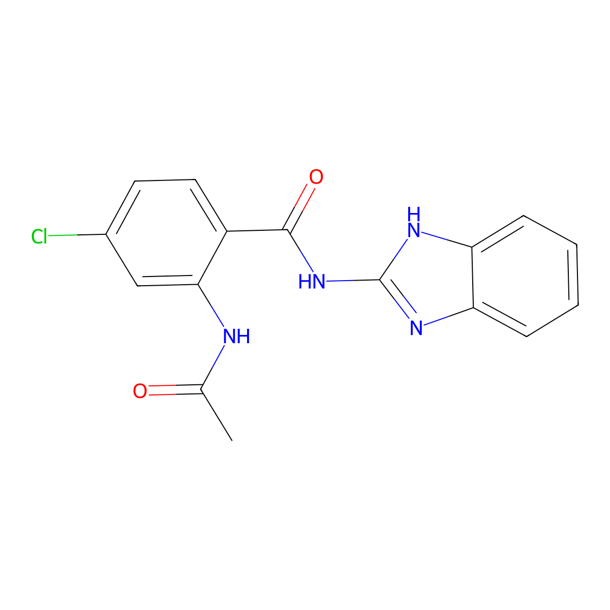 N-(1H-1,3-benzodiazol-2-yl)-4-chloro-2-acetamidobenzamide molecular structure, CAS 1221715-25-8