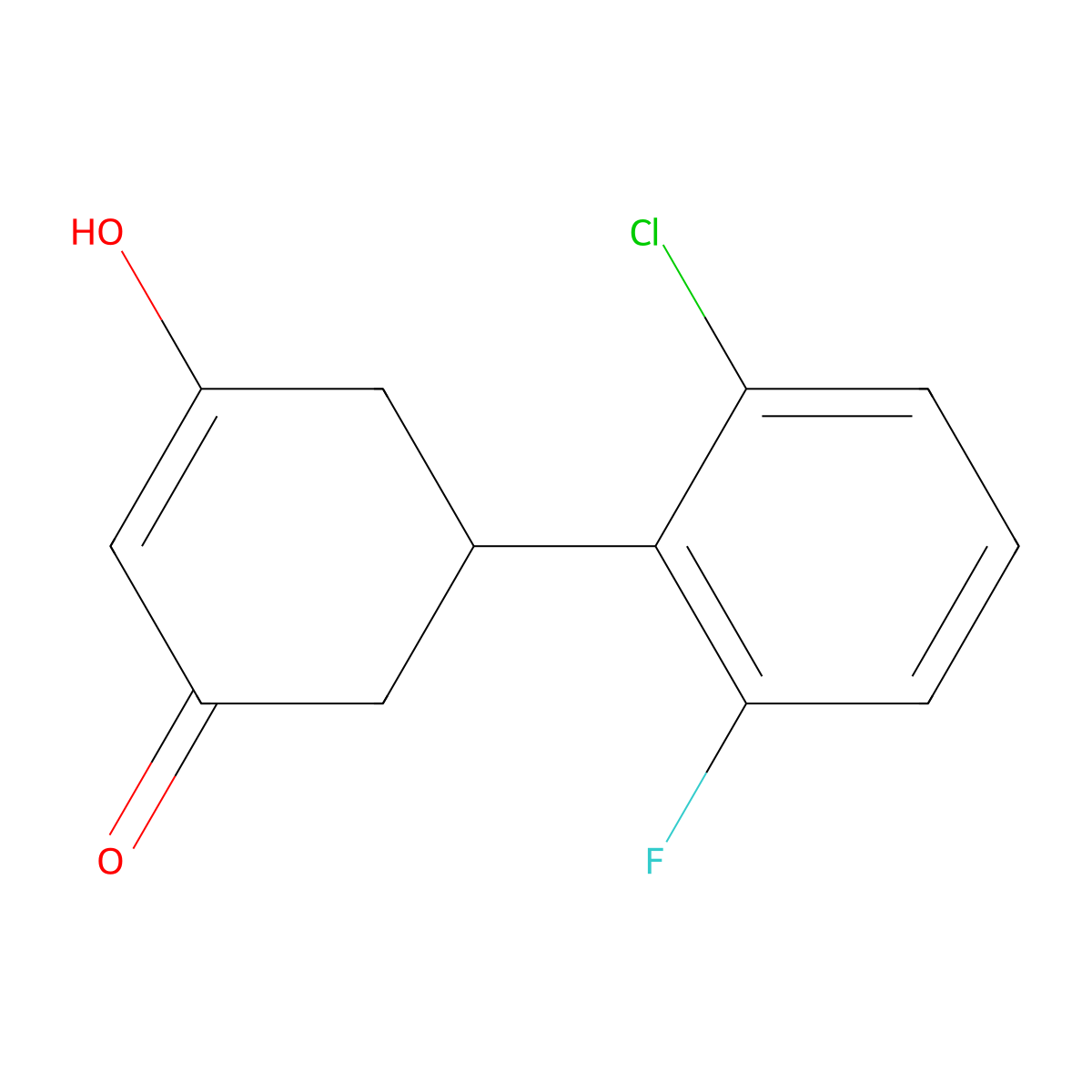 5-(2-Chloro-6-fluoro-phenyl)-3-hydroxy-cyclohex-2-enone molecular structure, CAS 1221715-39-4