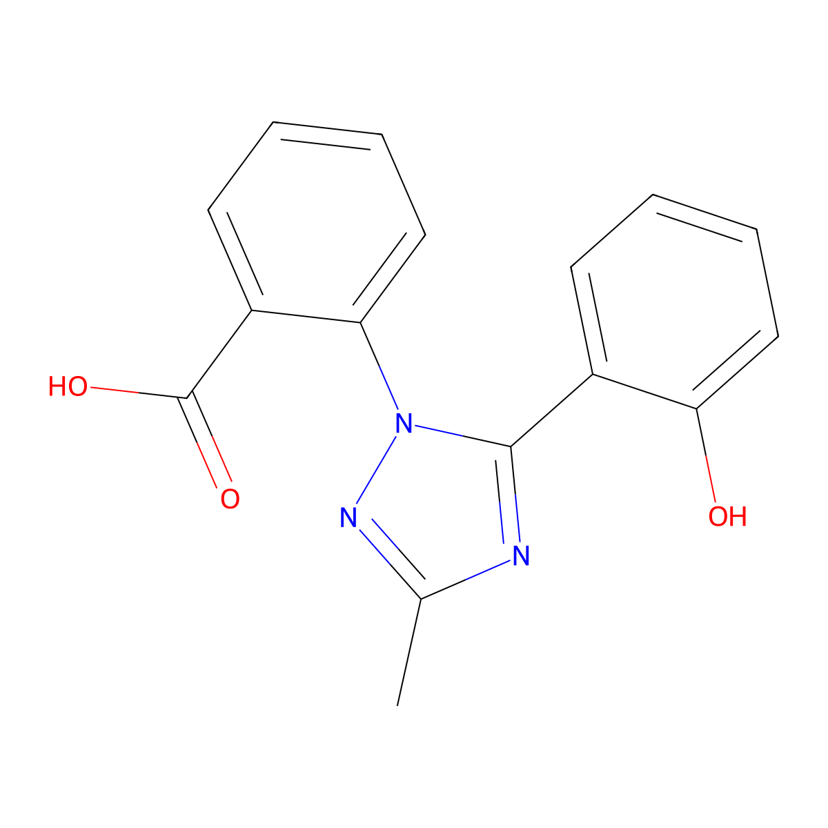 2-[5-(2-Hydroxyphenyl)-3-methyl-1H-1,2,4-triazol-1-yl]benzoic acid molecular structure, CAS 1221715-47-4