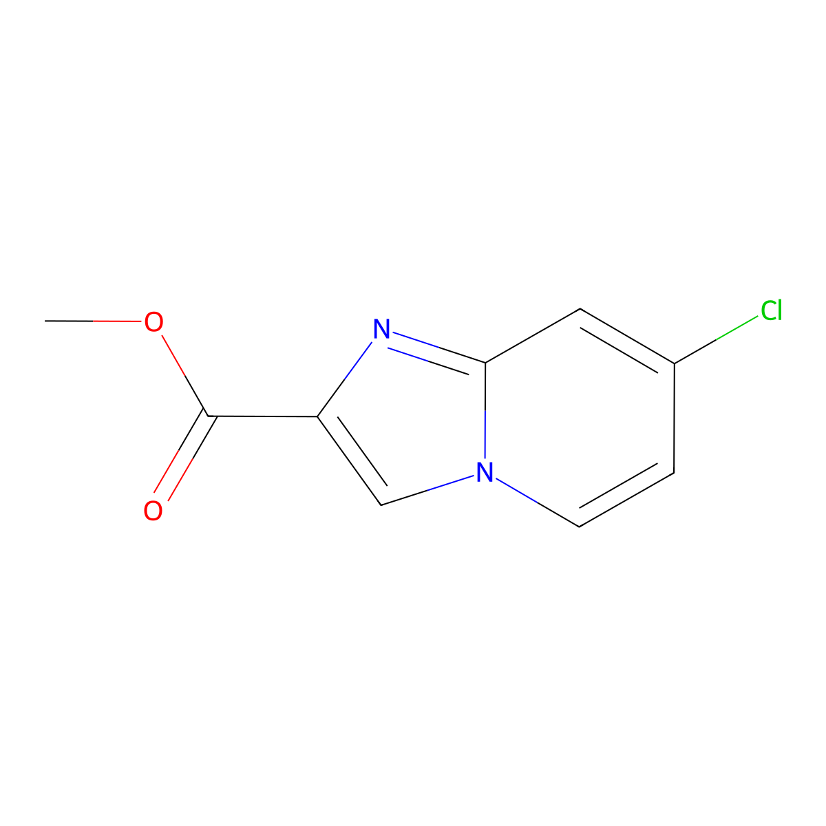 Methyl 7-chloroimidazo[1,2-a]pyridine-2-carboxylate molecular structure, CAS 1221715-48-5