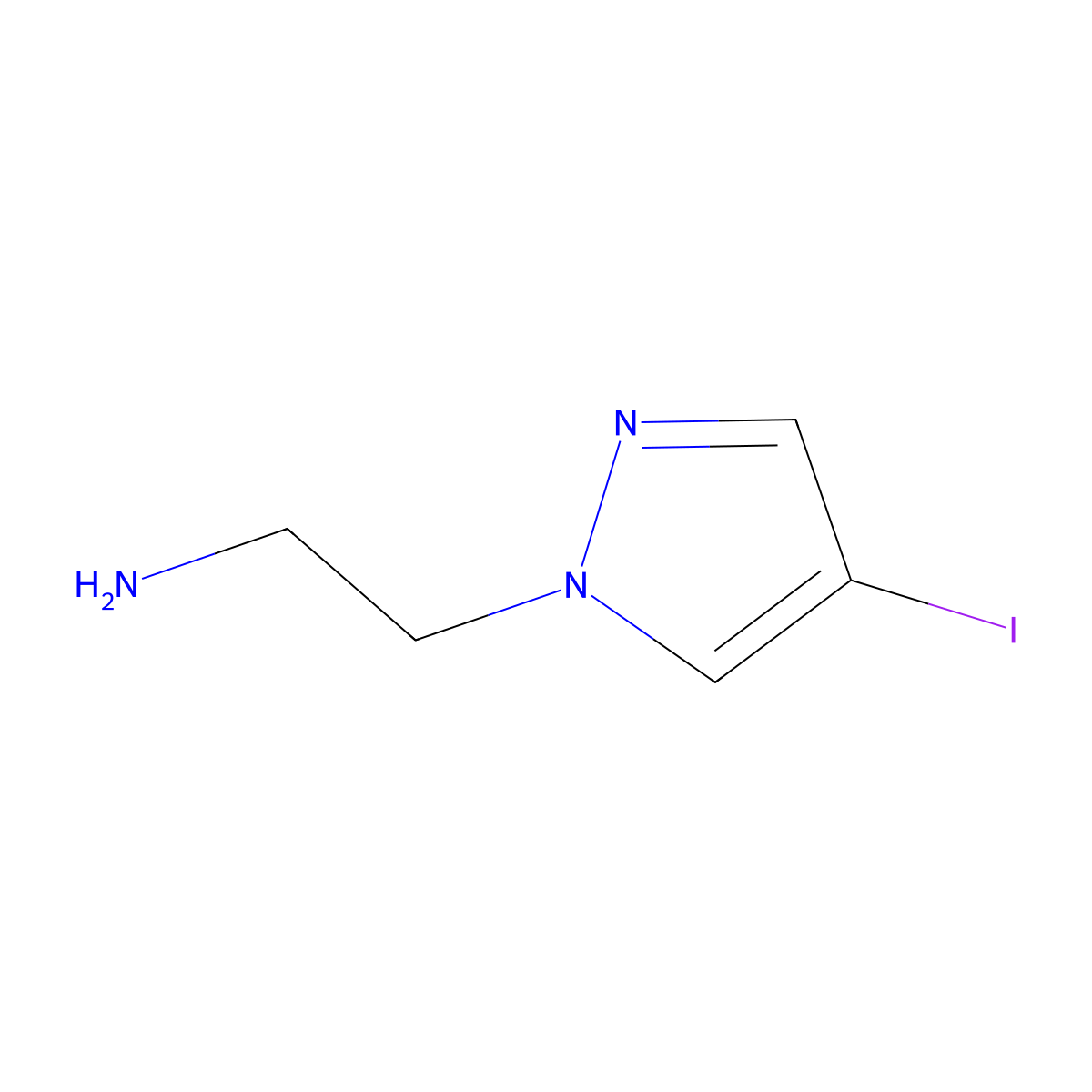 2-(4-iodo-1H-pyrazol-1-yl)ethanamine molecular structure, CAS 1221715-56-5