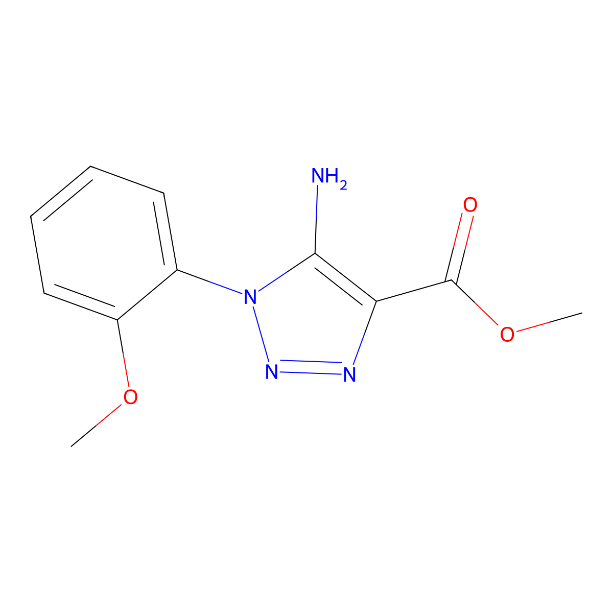 Methyl 5-amino-1-(2-methoxyphenyl)-1H-1,2,3-triazole-4-carboxylate molecular structure, CAS 1221715-75-8