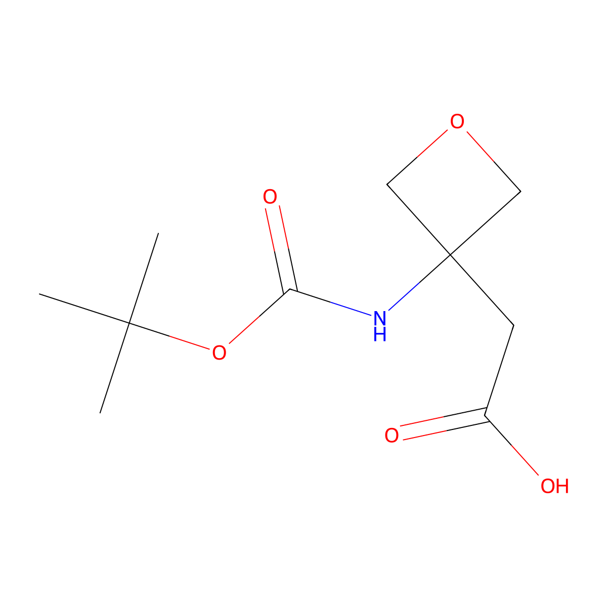 2-(3-{[(Tert-butoxy)carbonyl]amino}oxetan-3-yl)acetic acid molecular structure, CAS 1221715-78-1