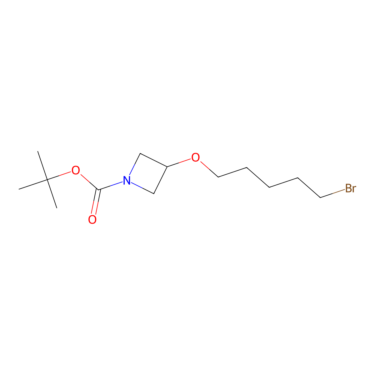 tert-Butyl 3-(5-bromopentyloxy)azetidine-1-carboxylate molecular structure, CAS 1221715-90-7