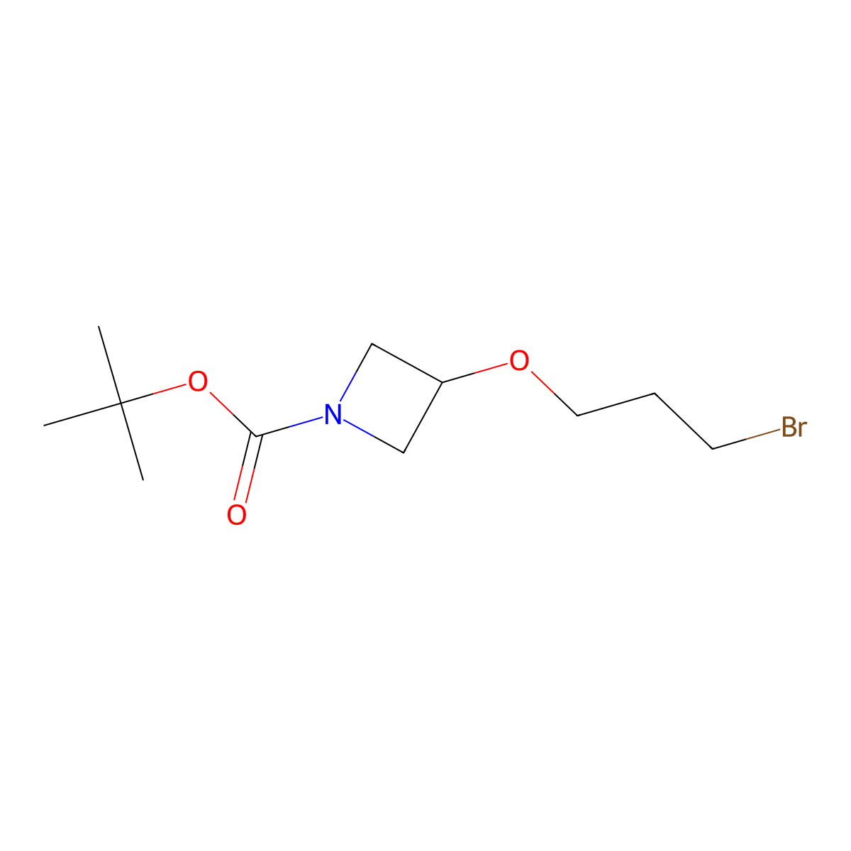 Tert-butyl 3-(3-bromopropoxy)azetidine-1-carboxylate molecular structure, CAS 1221715-93-0